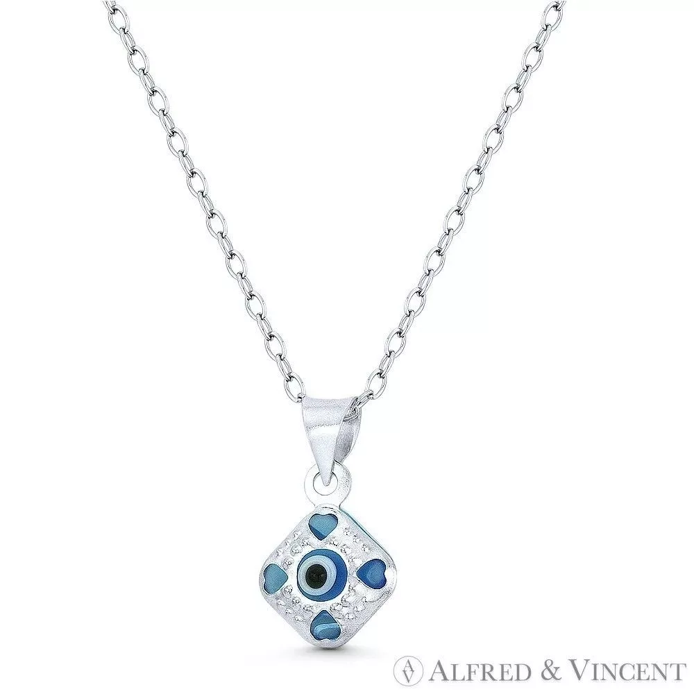 Other Necklaces Other Tiny Evil Eye Charm Glass Bead Pendant Silver