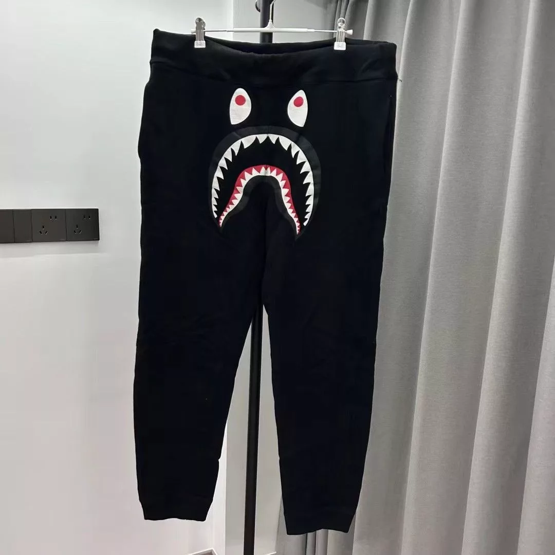 Bape Sweatpants Joggers Bape SHARK SWEAT PANTS Black