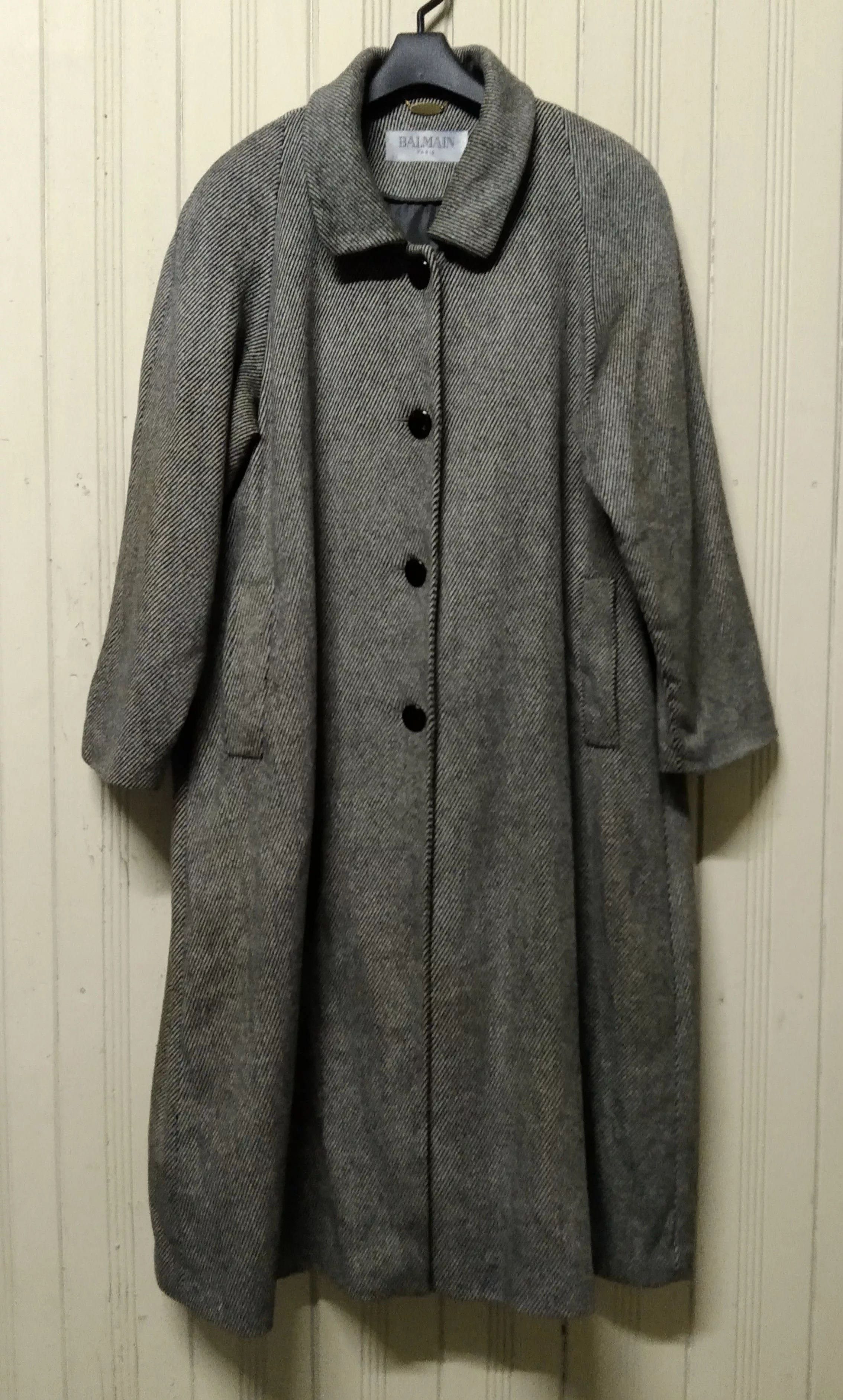 Balmain Light Jackets Balmain × Pierre Balmain × Vintage Vintage Balmain Wool Long jacket Gray