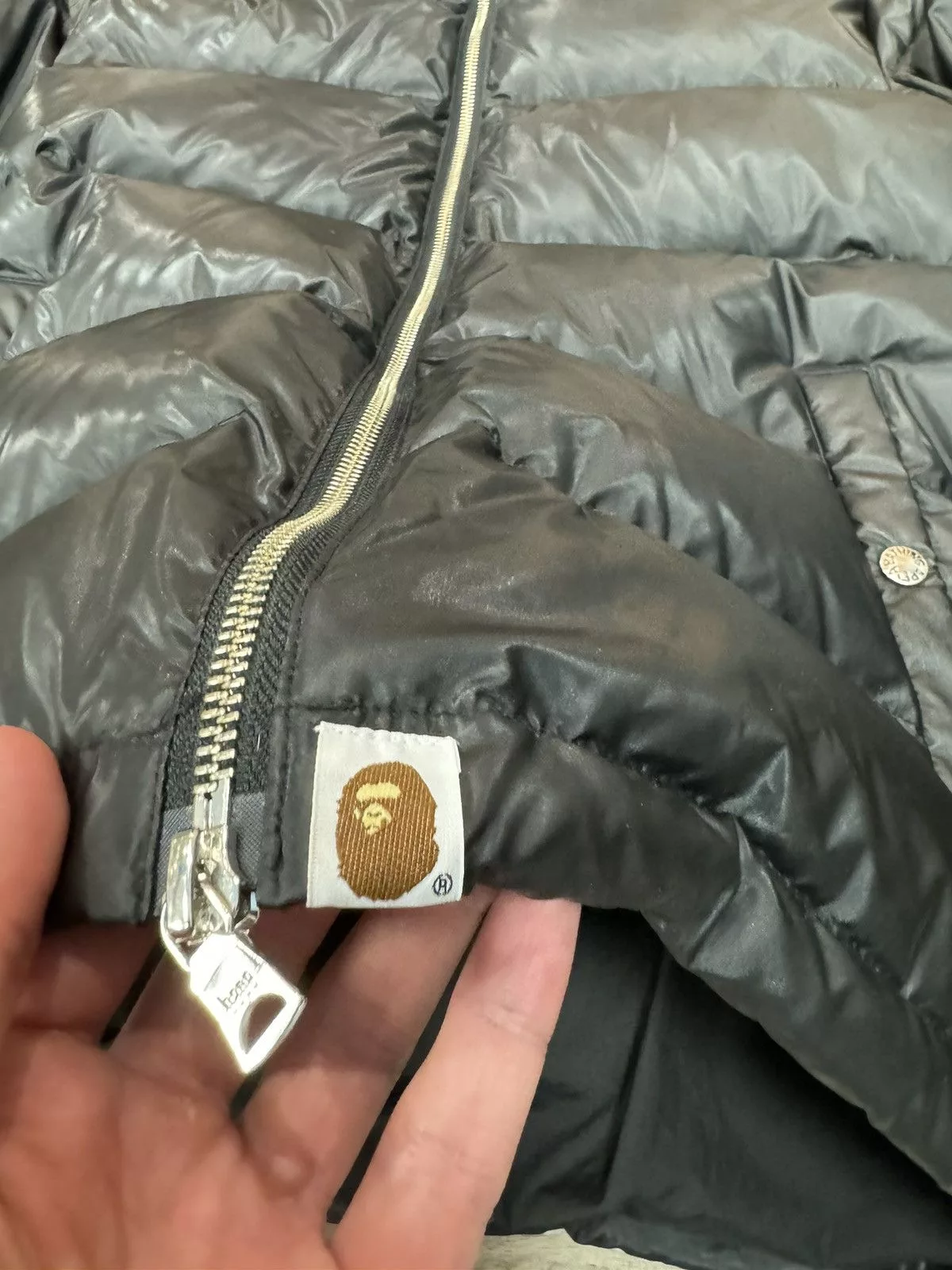 Bape Light Jackets BAPE Shark Puffer Jacket Full Zip Black