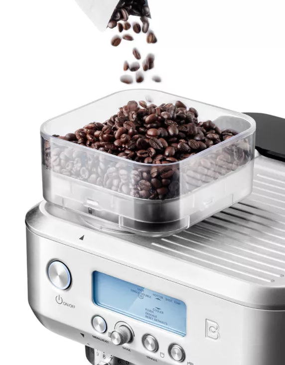 Stainless Espresso Machine w/Grinder