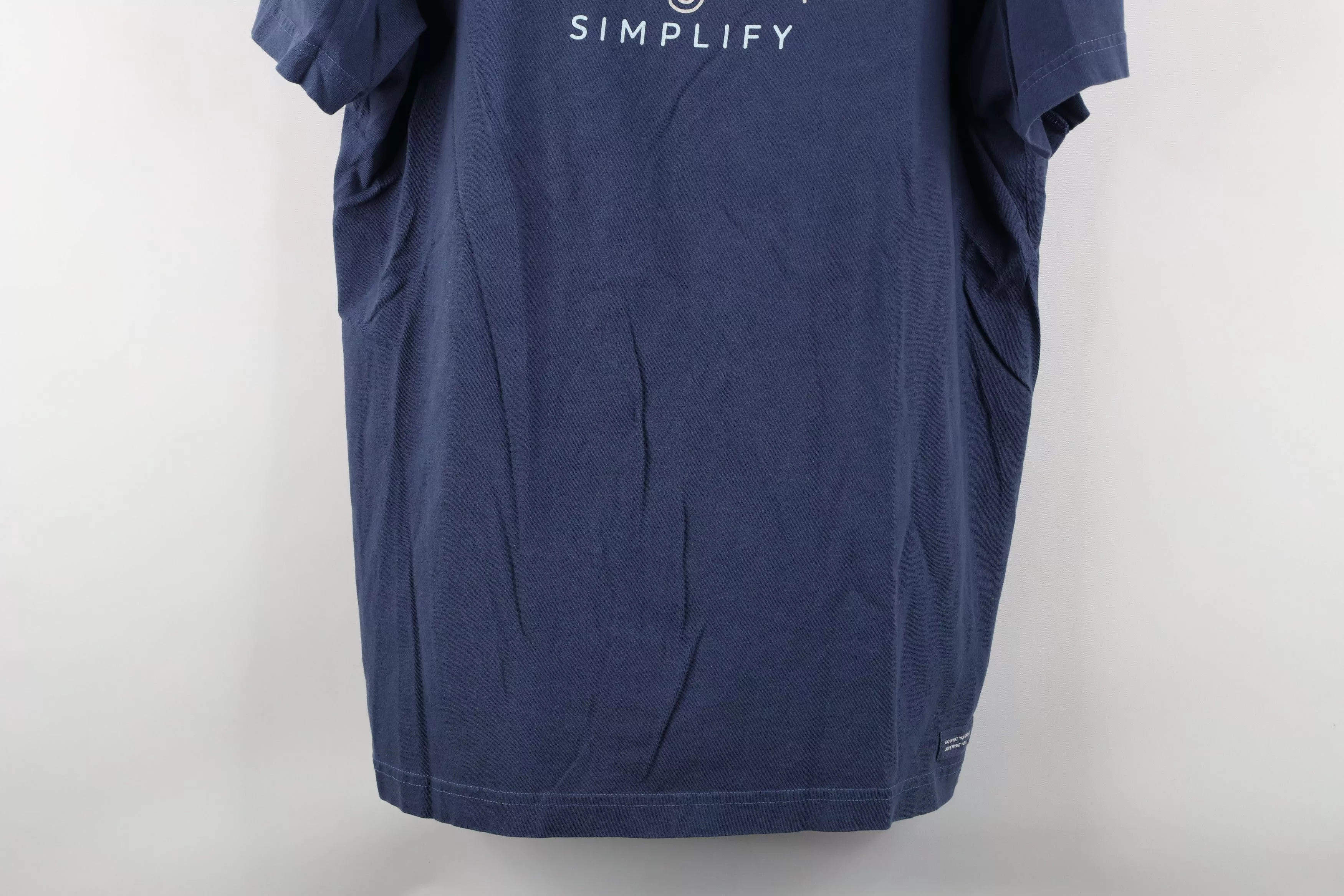 Life is Good Short Sleeve T Shirts Life is Good × Vintage Life Is Good Tee Spell Out Simplify Camping T-Shirt Blue