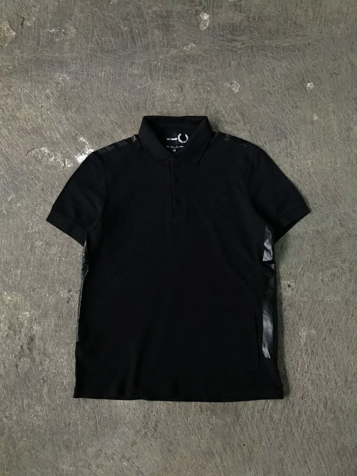 Designer Polos Designer × Fred Perry × Raf Simons Raf Simons x Fred Perry rare black polos with leather