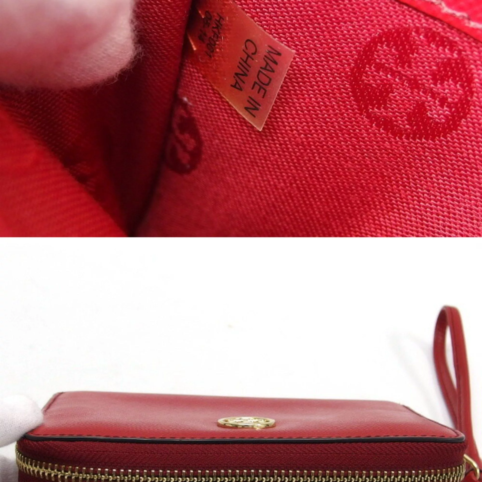 Tory Burch Wallets Tory Burch Round Zip Medium Wallet with Wrist Strap, Red