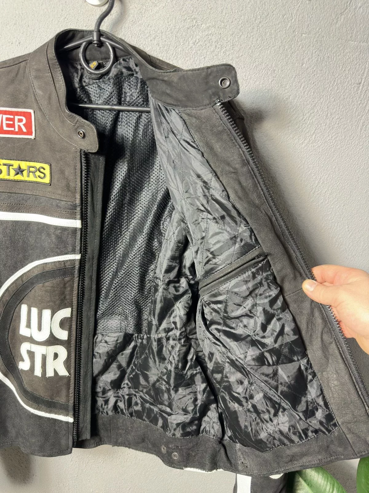 Vintage Leather Jackets Vintage Lucky strike 90s Leather Jacket Black