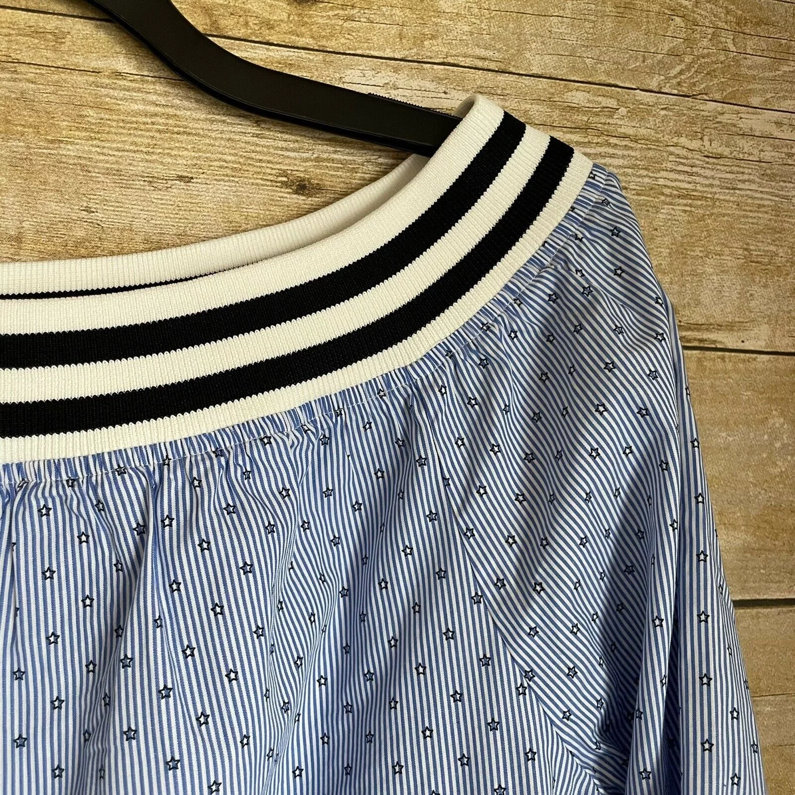 BLANKNYC Blouses BLANKNYC Stars Blue Off The Shoulder Top - Size Large