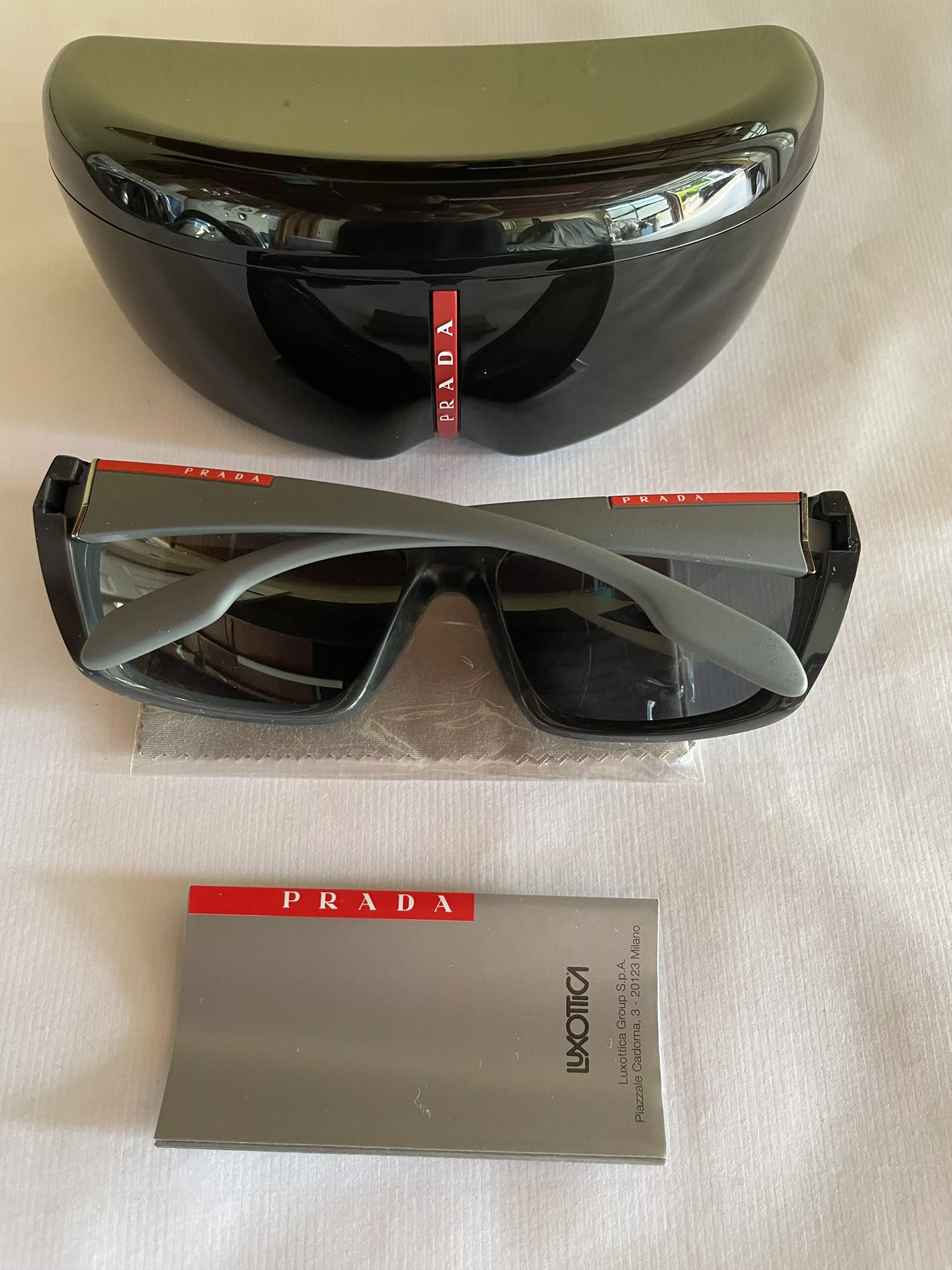 Prada Sunglasses Prada PS 06SS VY90D3 61 Matte Grey Rectangle Sunglasses. Black