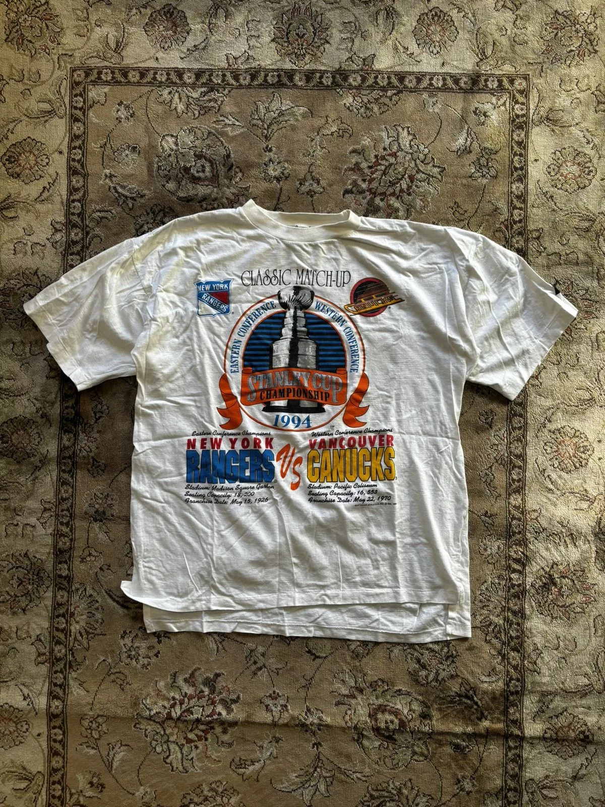 NFL Short Sleeve T Shirts NFL × Vintage Vintage Stanley Cup Tee White Streetwear