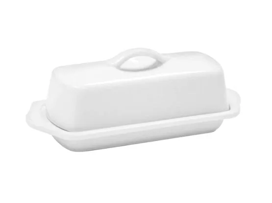 BUTTER DISH, WHITE