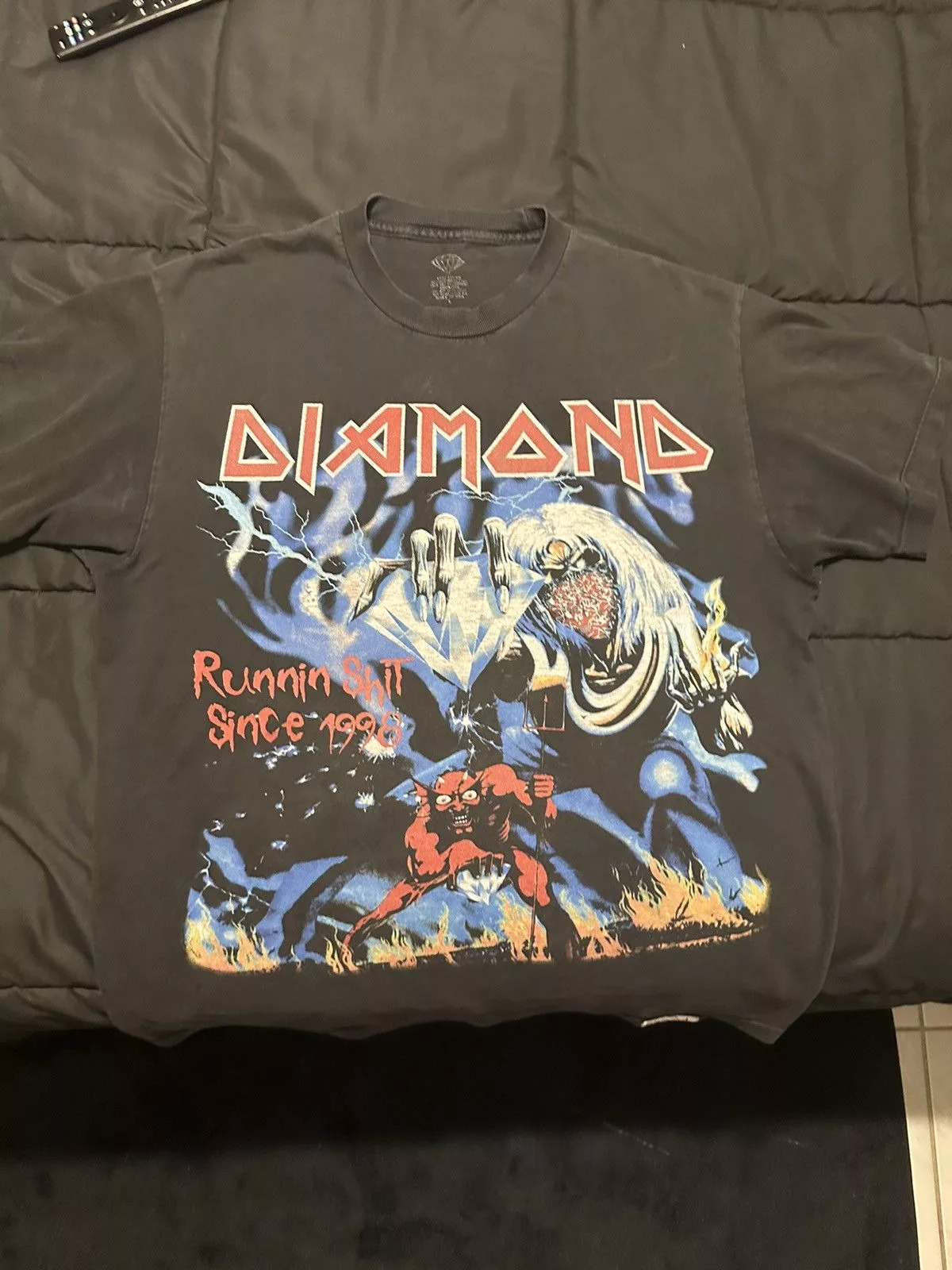 Diamond Supply Co. Short Sleeve T Shirts Diamond Supply Co. Y2K DIAMOND SUPPLY IRON MAIDEN T SHIRT Black