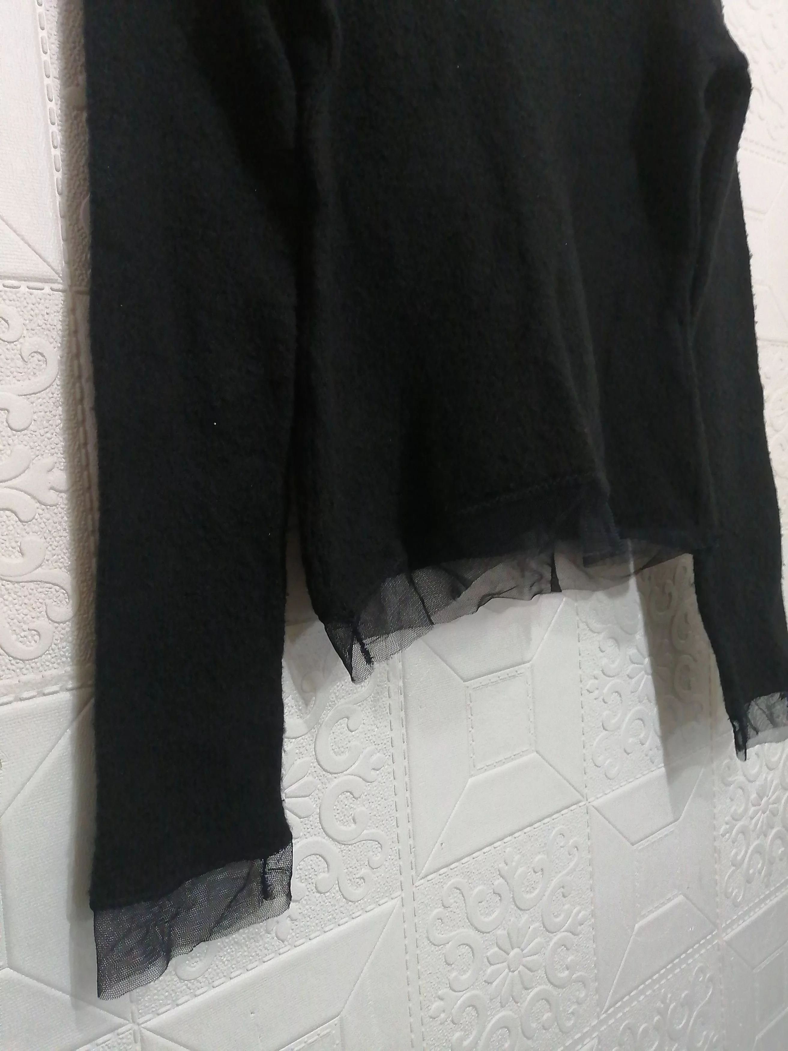 Designer Bodysuits Designer × Versace Versace Black long sleeve crop top