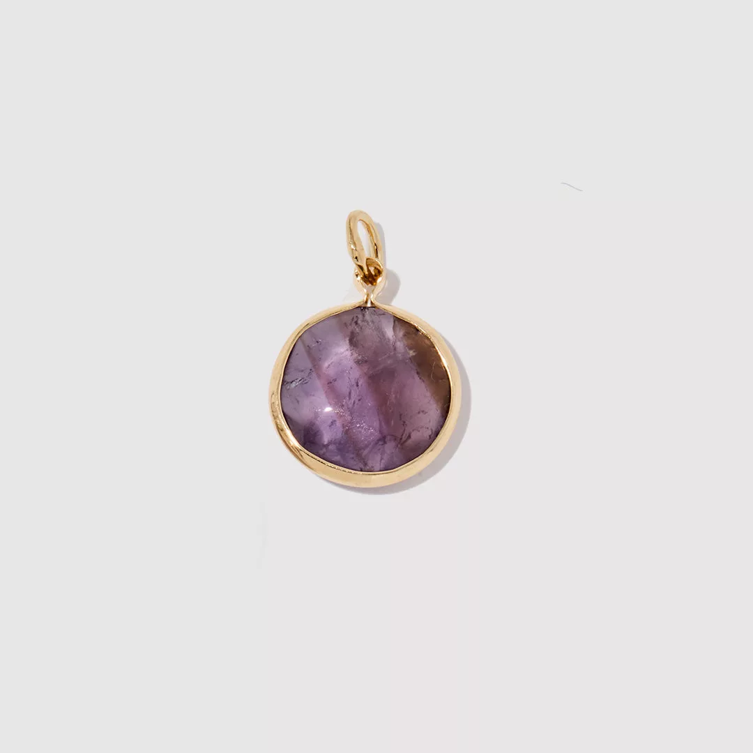 Round Amethyst Charm