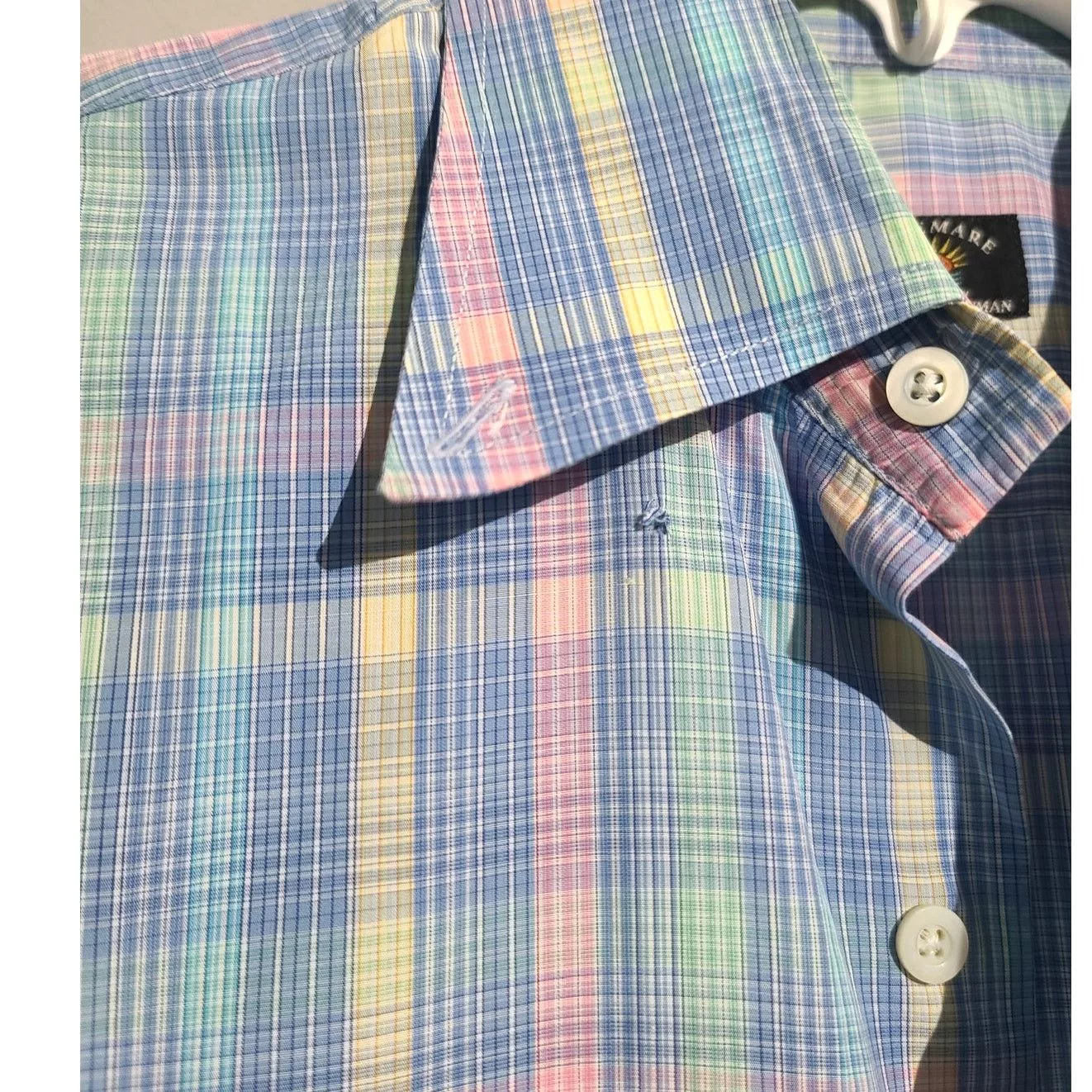 Maus & Hoffman Shirts Button Ups Maus & Hoffman Solemare Pastel Plaid Print Short Sleeve Button shirt Multi