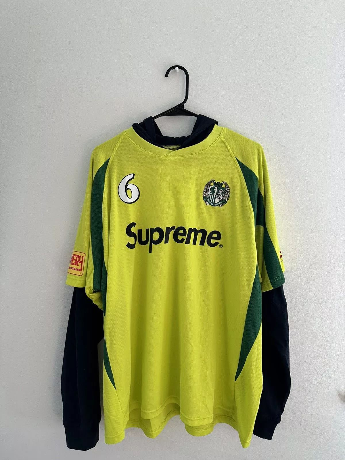 Supreme Jerseys Supreme Hoodie Jersey Yellow