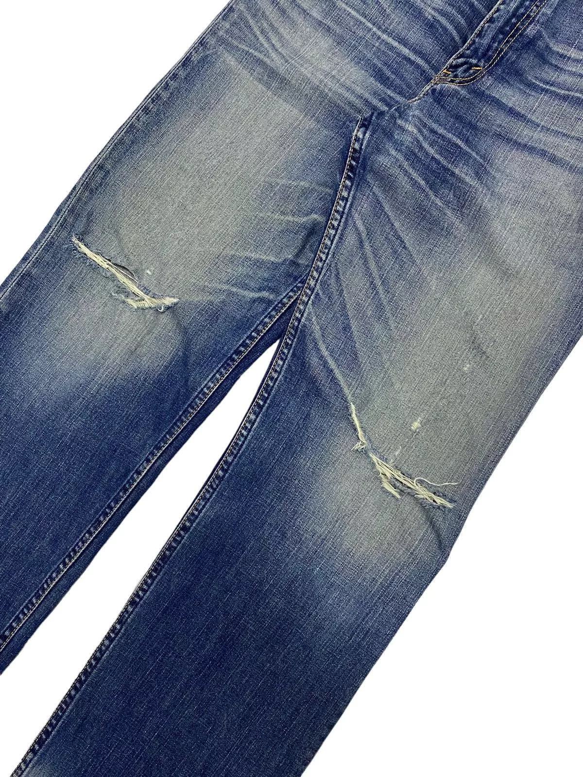 Levi's Denim Levi's Levis Strauss 703 Distressed Denim Blue Jean Mud Washed