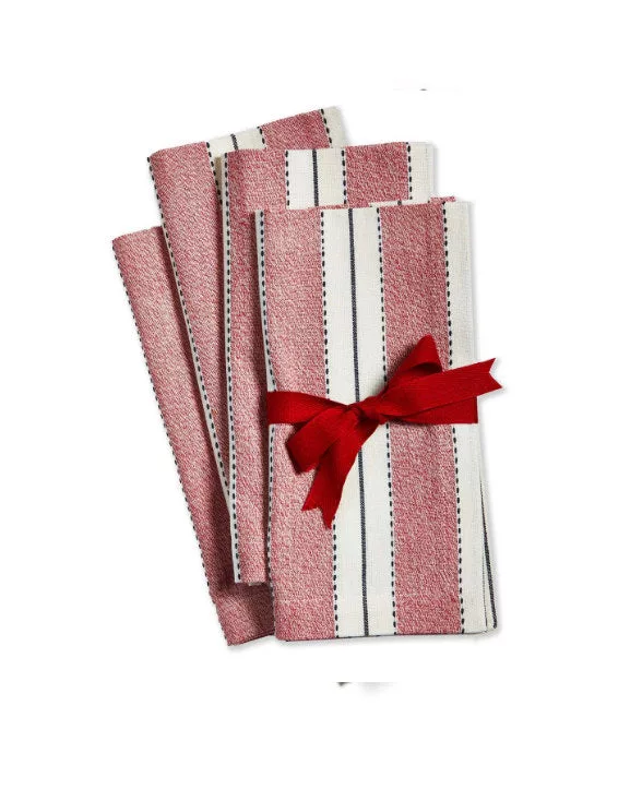 Stripe Napkin S/4 Red