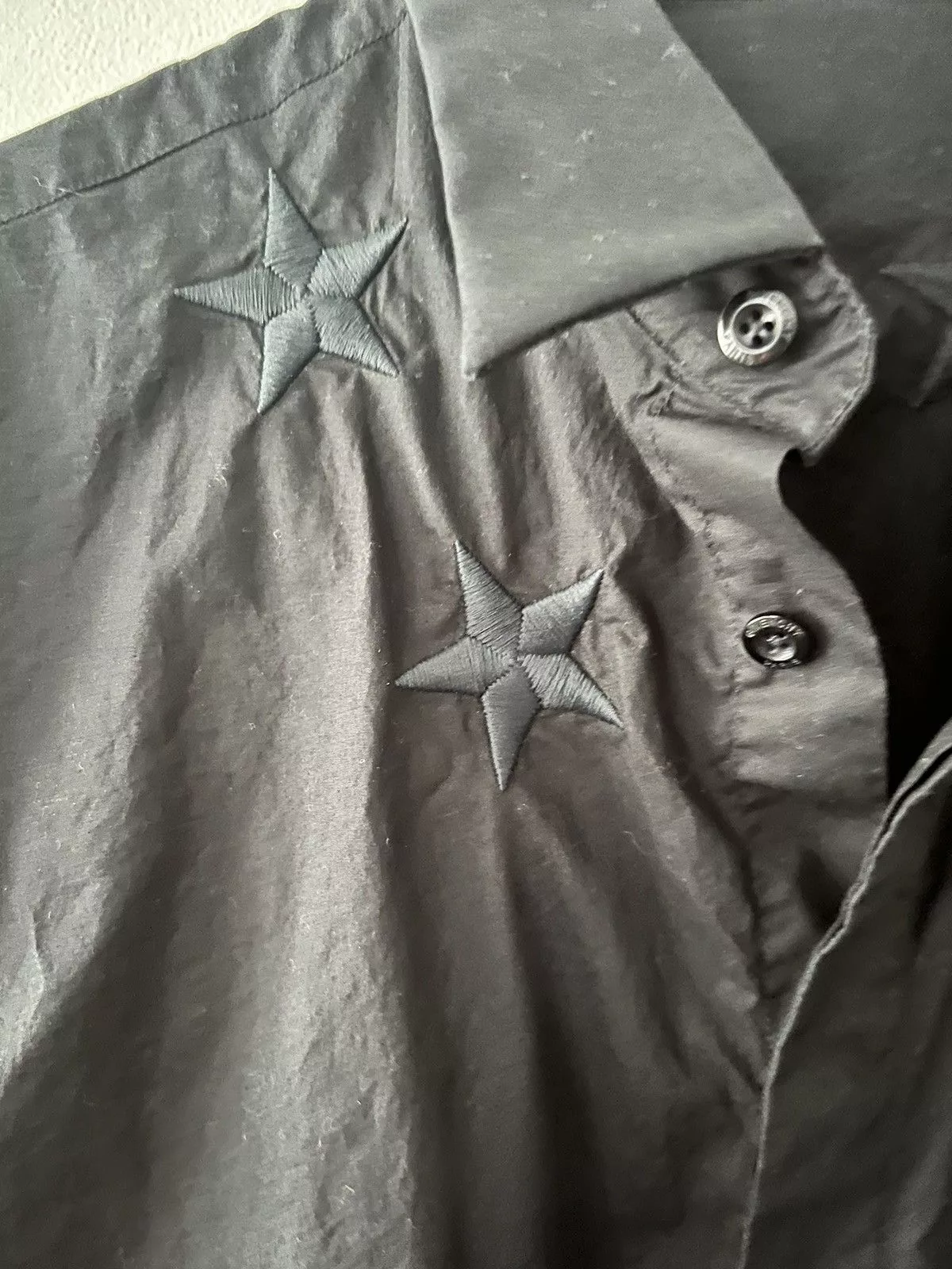 Givenchy Shirts Button Ups Givenchy Long Sleeve Star Embroidered Black