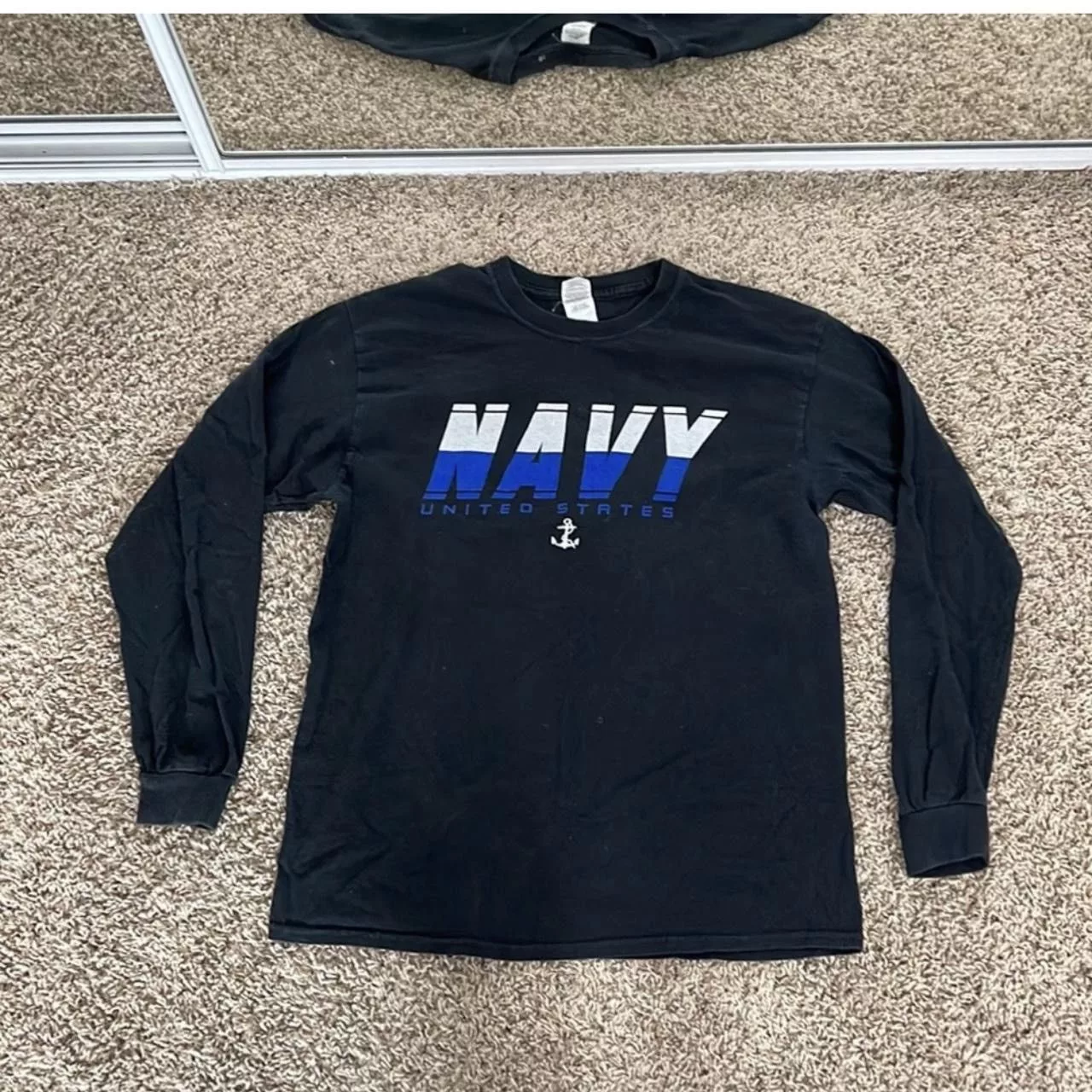 Gildan Long Sleeve T Shirts Gildan × Vintage US Navy Long Sleeve Black