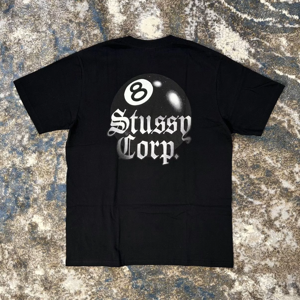 Stussy Short Sleeve T Shirts STUSSY 8 BALL CORP Black