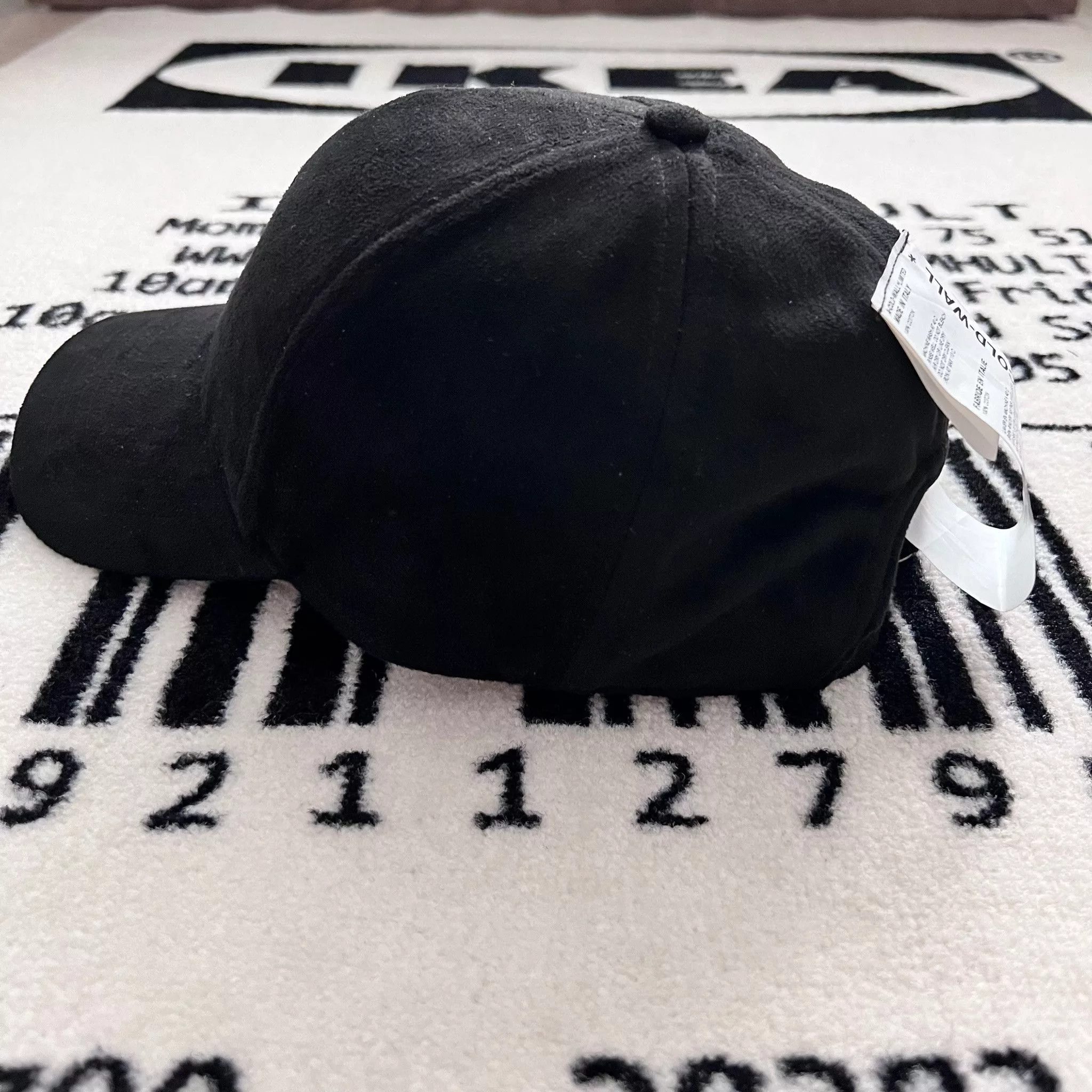 A-COLD-WALL* Hats A-COLD-WALL* EMBROIDERED LOGO Back Label Tag SUEDE CAP Black