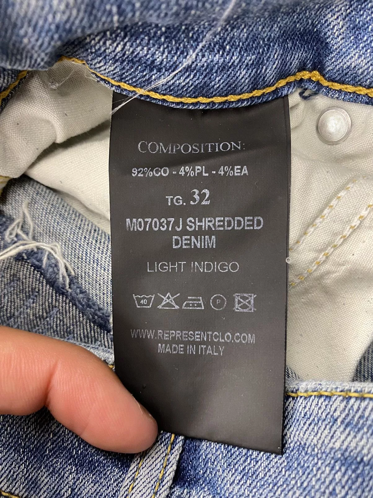 Represent Clo. Denim Represent Clo. Represent Shredded Denim Blue