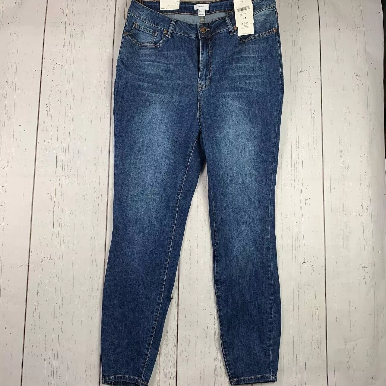 Forever 21 Jeans Forever 21 14 Skinny Fit Faded High Rise Jeans Denim Women Blue