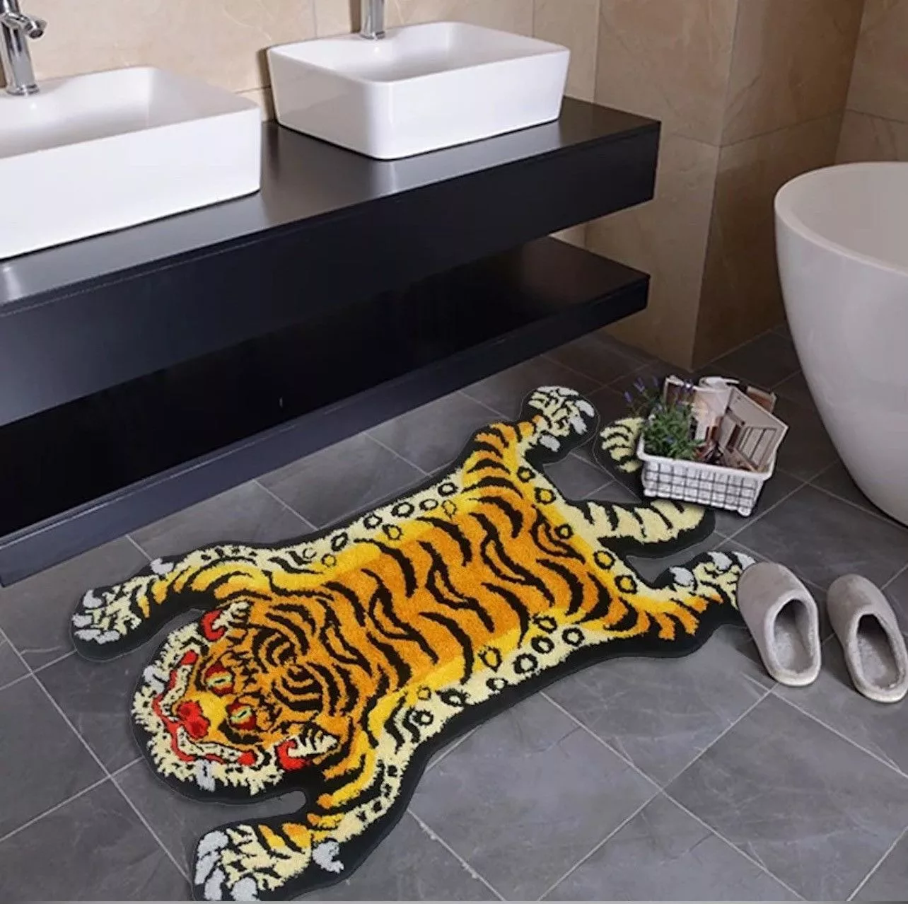 Other Miscellaneous Other 3D Tiger Shape Soft Rug Multi