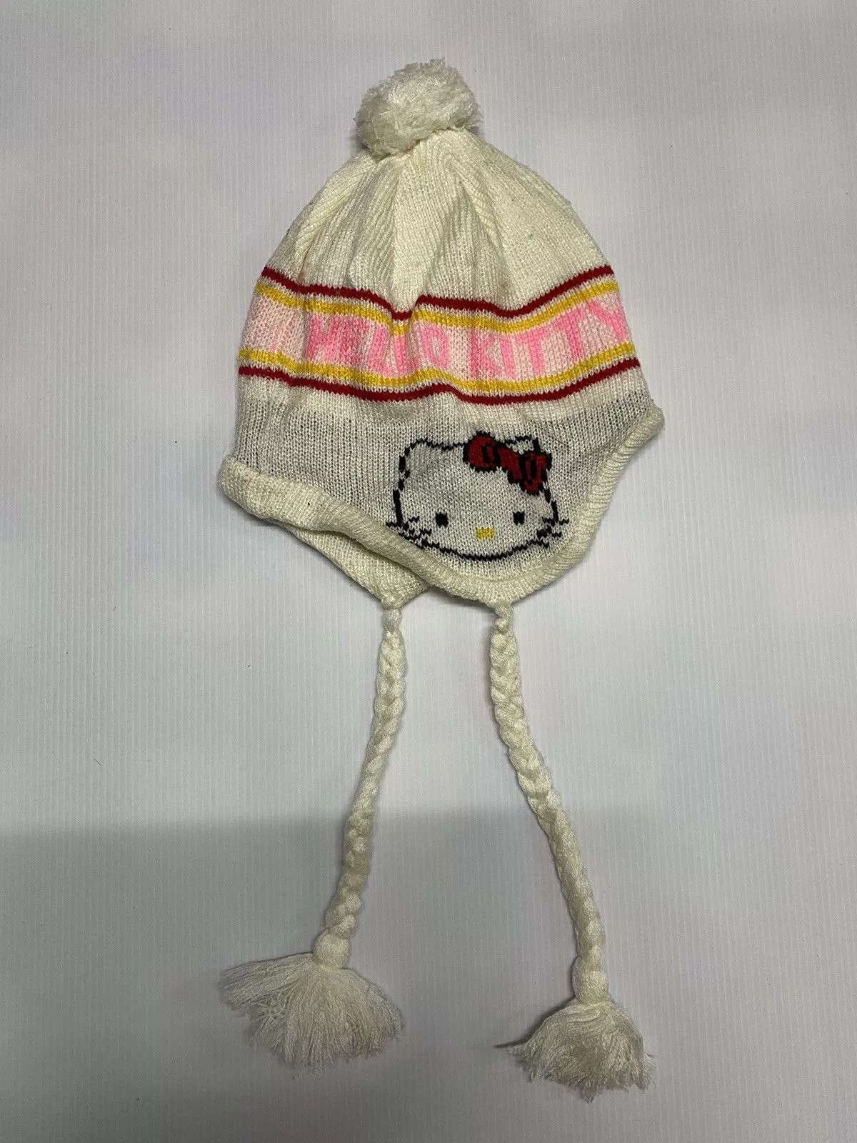 Cartoon Network Hats Cartoon Network × Japanese Brand Japanese Cartoon Hello Kitty Earflap Beanie Hat White