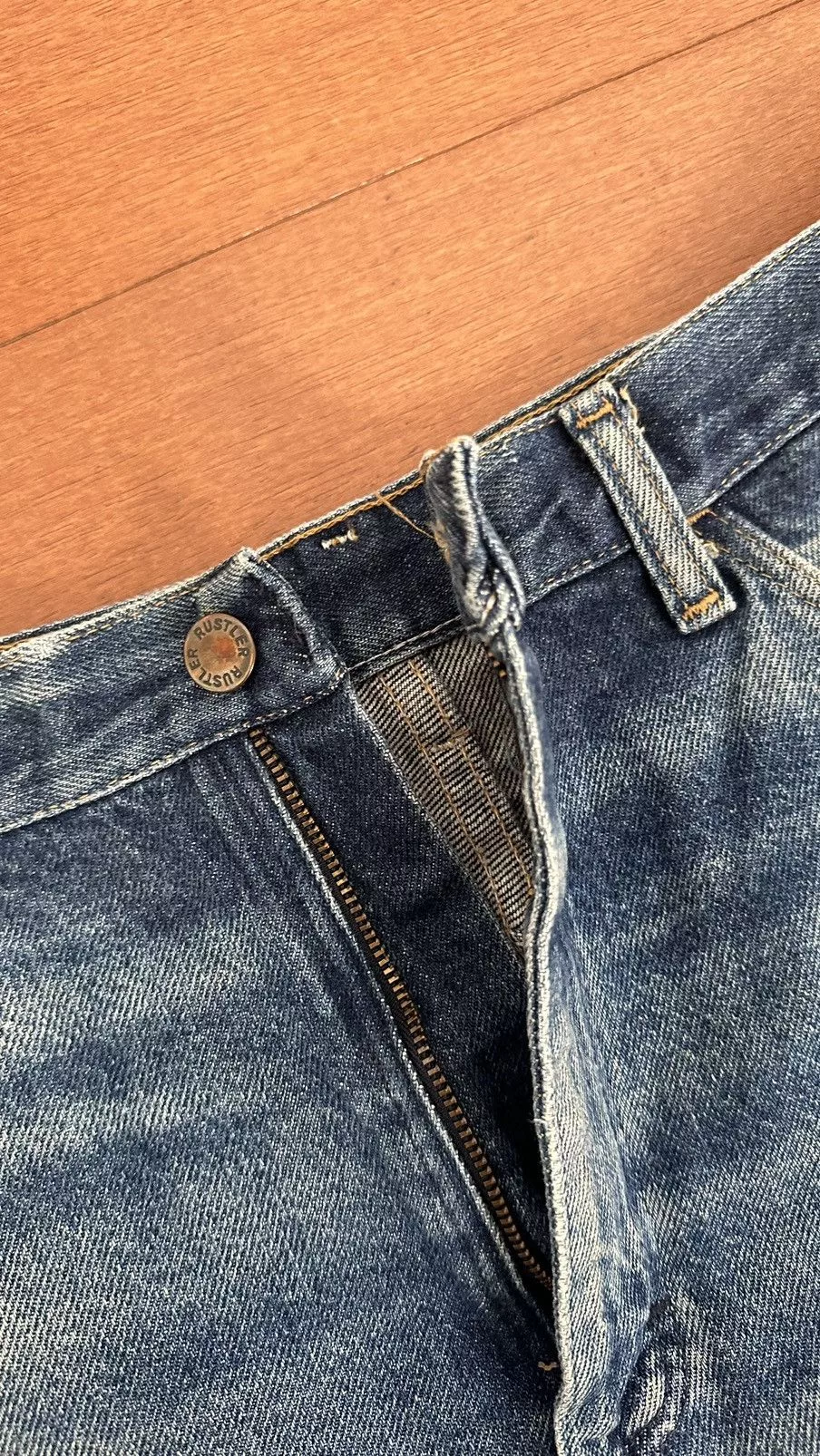 Rustler Denim Rustler × Vintage Rustler Distressed Faded Flare jeans Blue