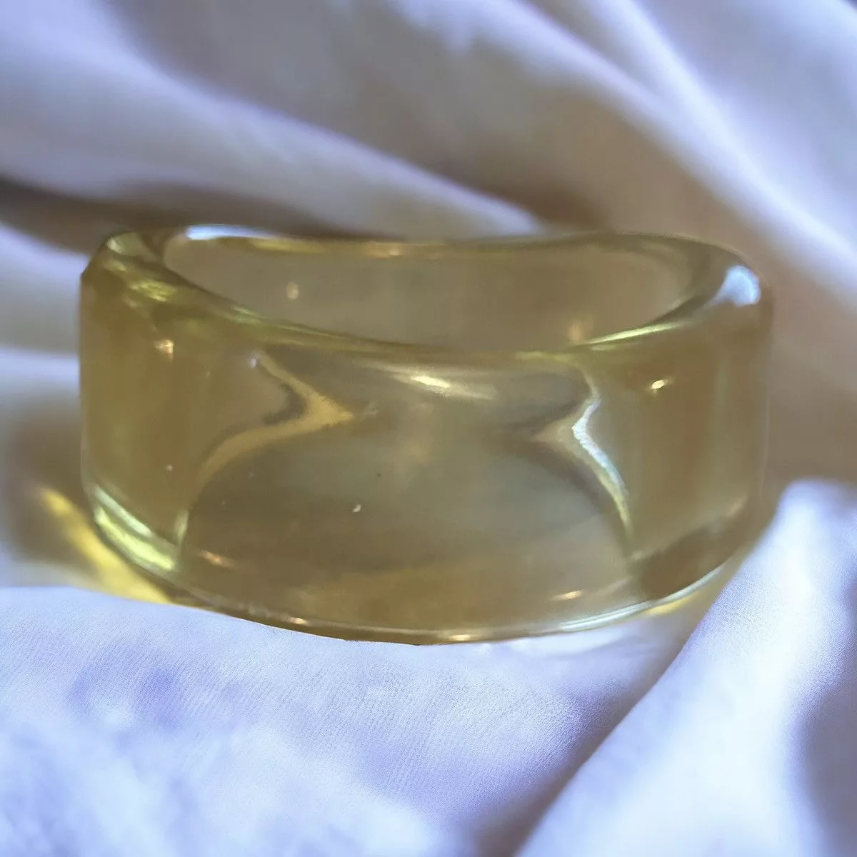 Vintage Bracelets Vintage chunky clear yellow lucite bangle bracelet