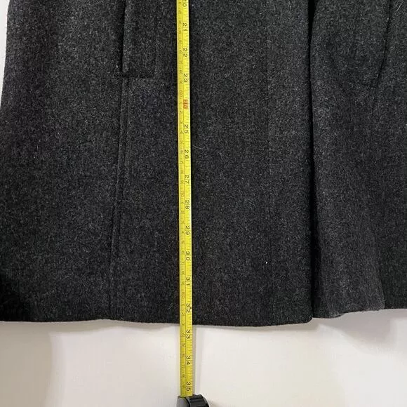 Vintage Coats Vintage HERMAN KAY 100% WOOL Button Peacoat Medium M Women Dark Gra Gray