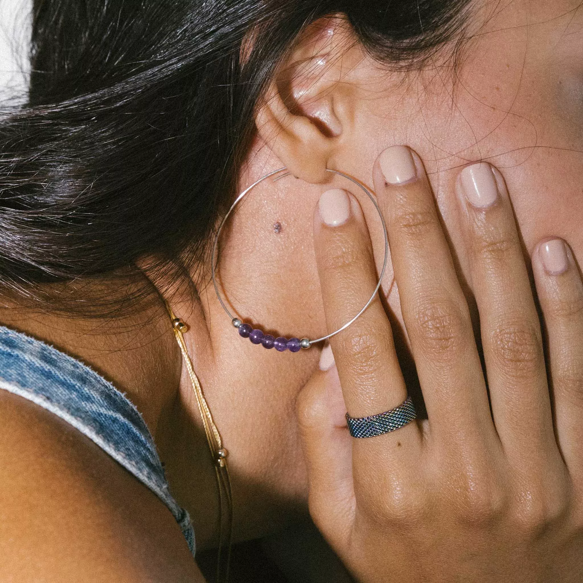 Multi Gemstone Hoops