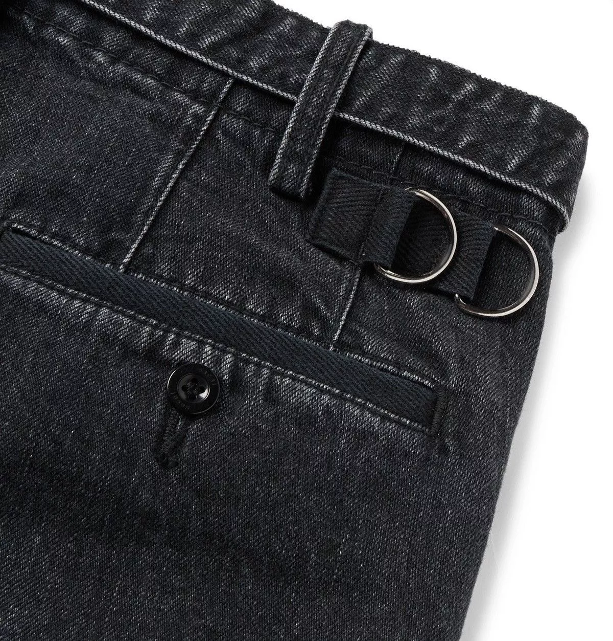 Sacai Denim Sacai Distressed Stonewashed Denim Jeans Black