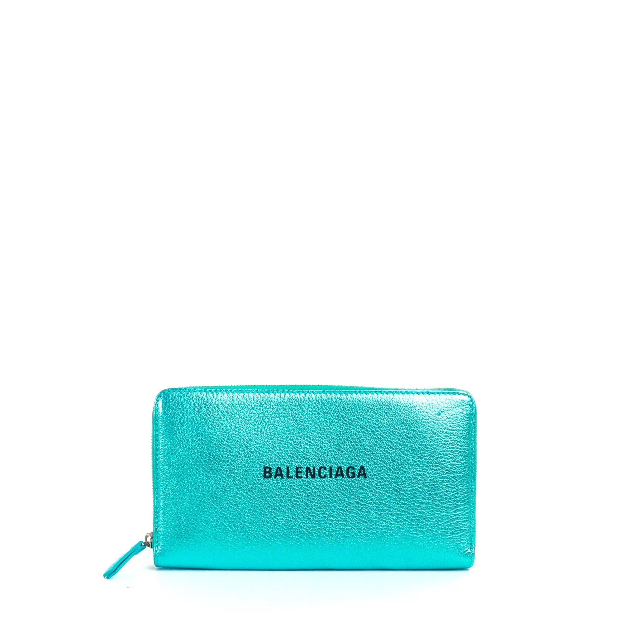 Balenciaga Wallets BALENCIAGA - Balenciaga Ville wallet in iridescent blue grained leather