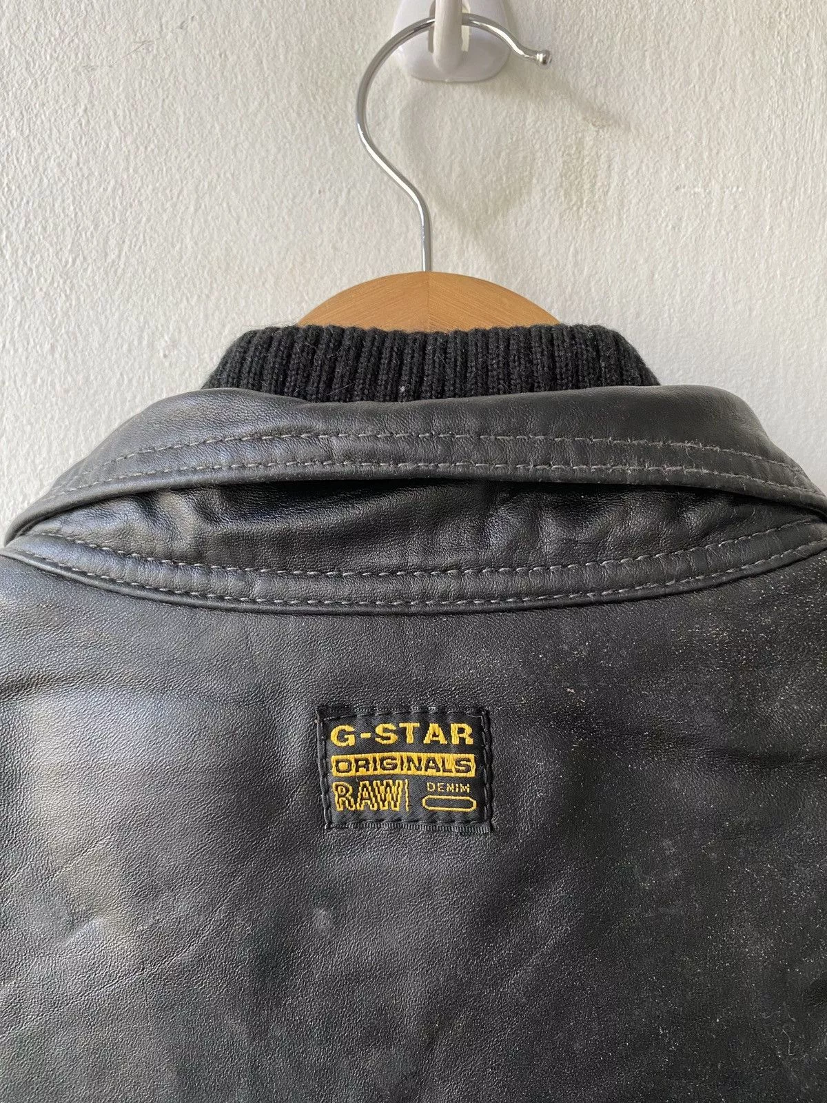 G-Star Leather Jackets G-Star G Star Raw 3301 Multipocket Leather Jacket Black