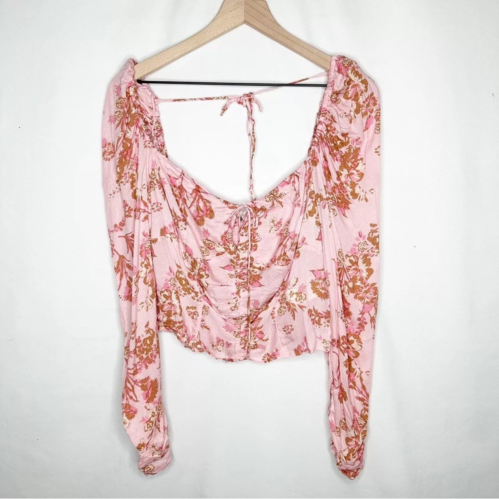 Free People Blouses FREE PEOPLE Hilary Pink Combo Floral Top NWT in Large