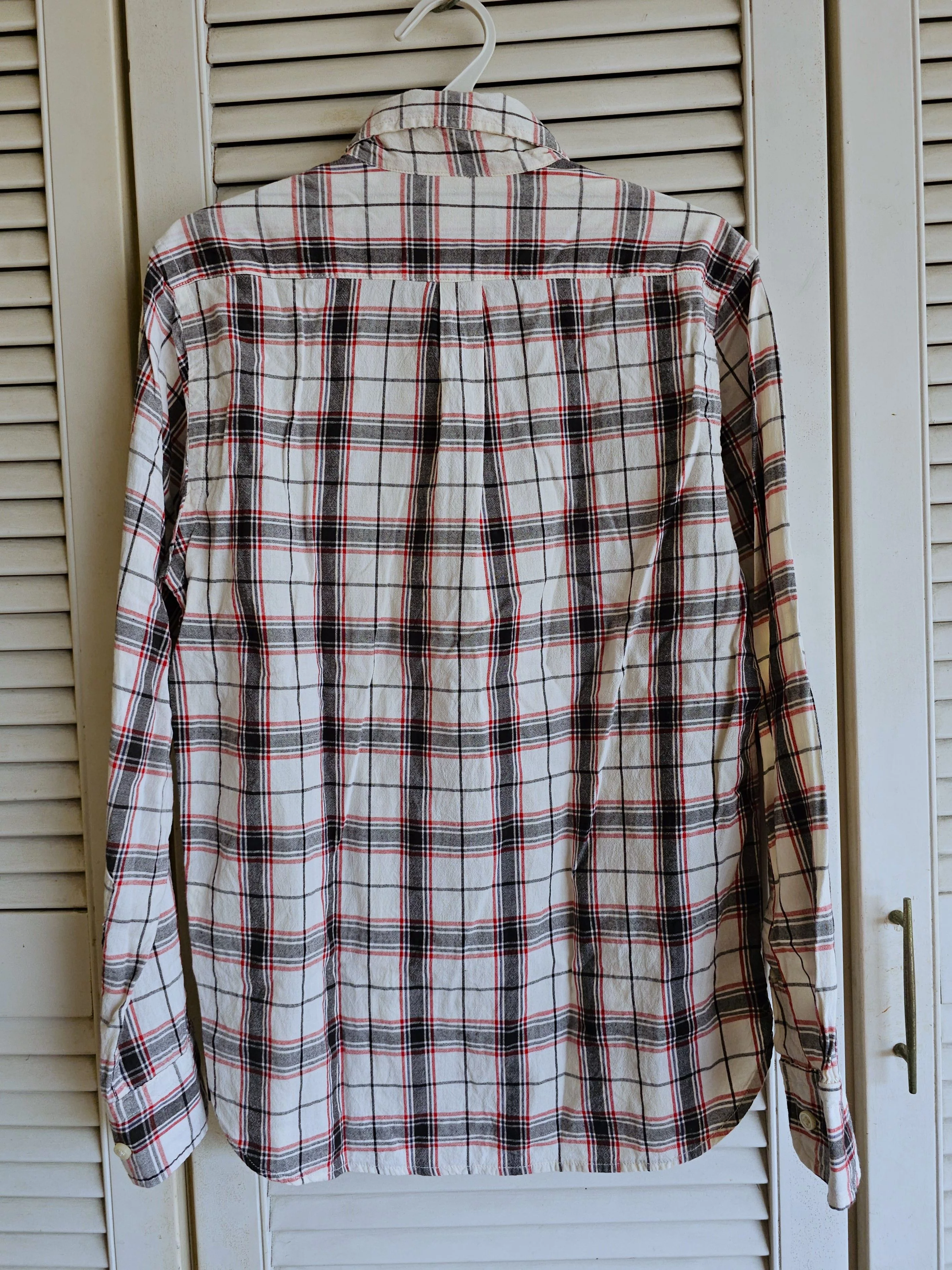 Sugar Cane Shirts Button Ups Sugar Cane Long Sleeve White Checkered