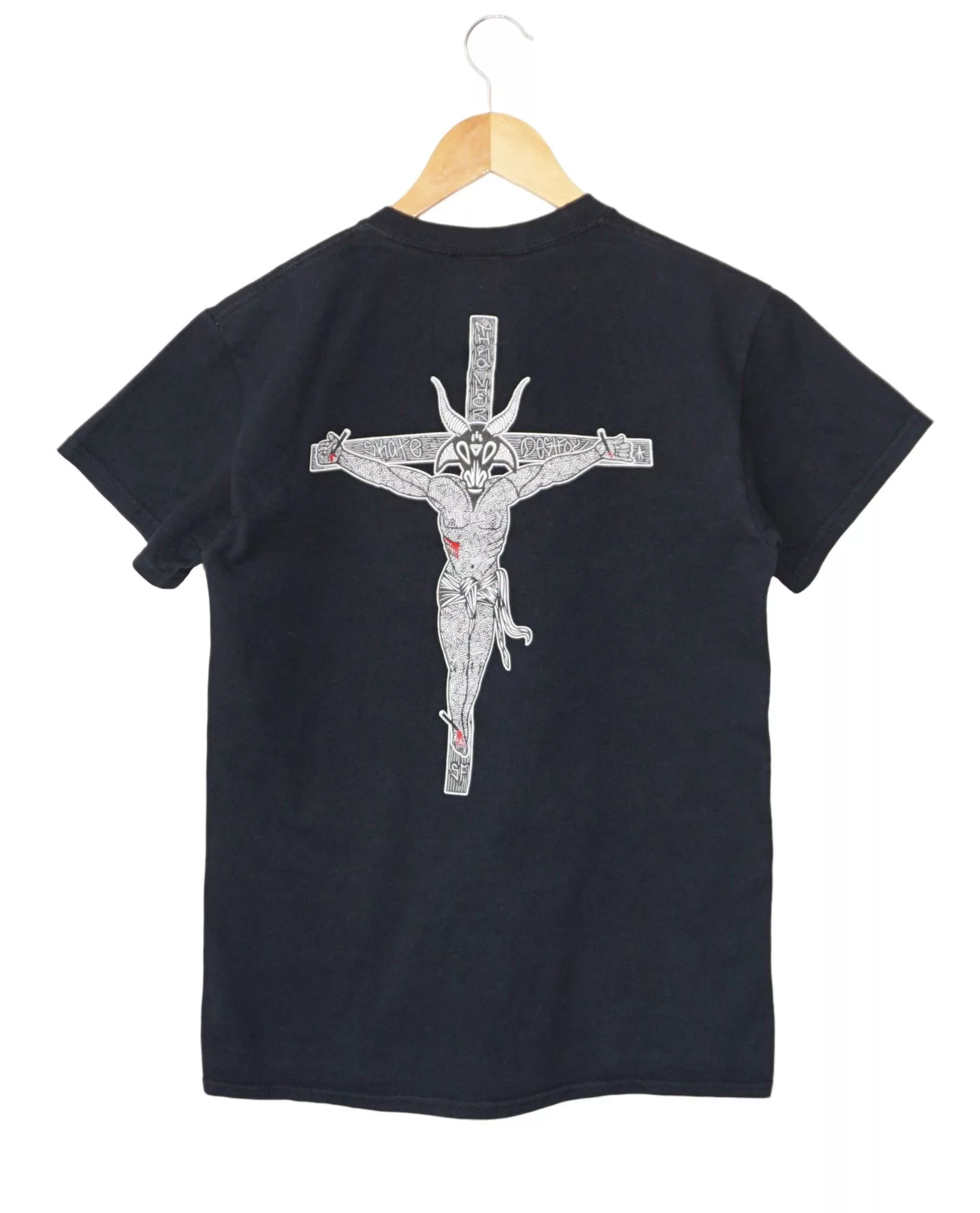 Thrasher Short Sleeve T Shirts Thrasher Resurrection 666 Crucified Goat RARE tshirt Black