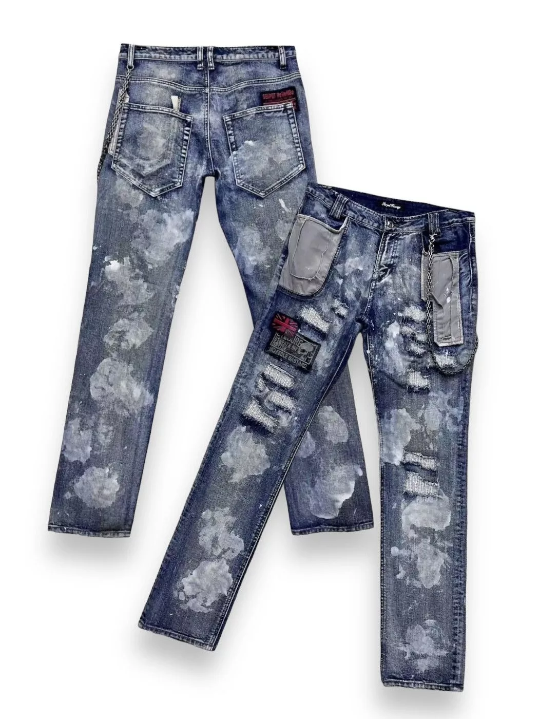 Revenge Denim Revenge × Seditionaries FYE💥SEXPOT REVENGE TOKYO Thrash Punk Metal Distressed Denim Blue