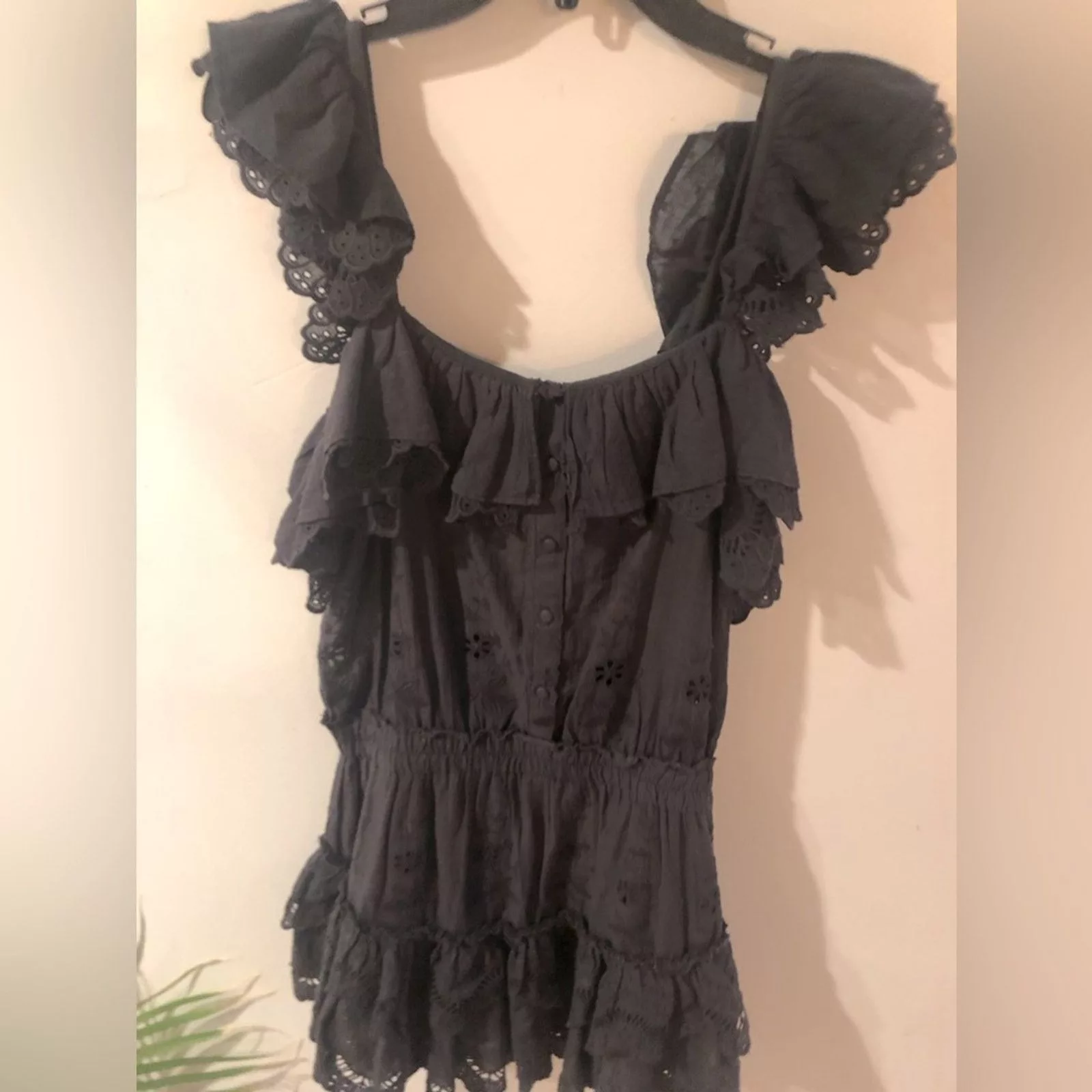 LoveShackFancy Mini Dresses Loveshackfancy knitted embroidered dress in black xxs