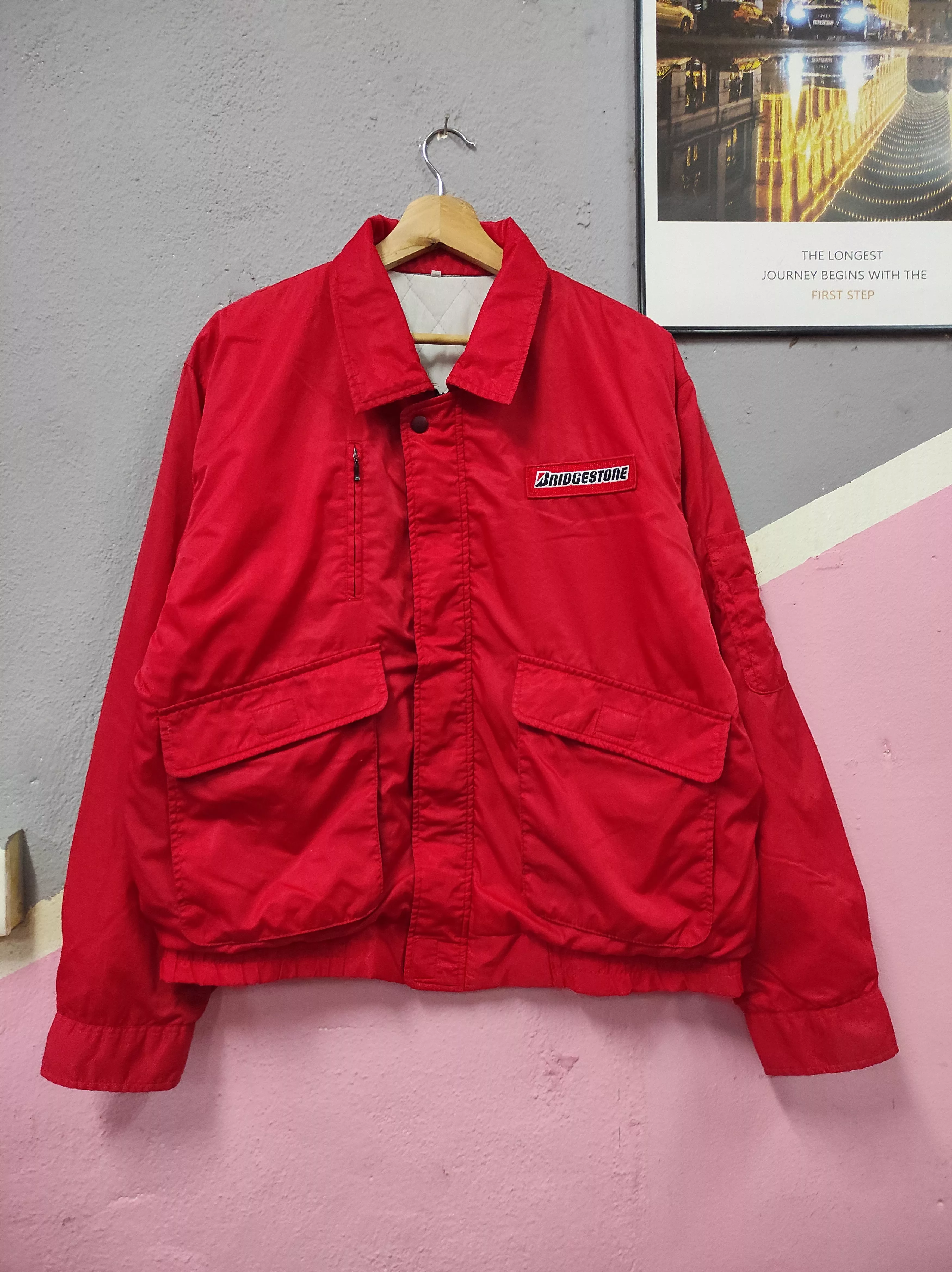 Japanese Brand Bombers Japanese Brand × Vintage BRIDGESTONE VINTAGE BOMBER JACKET Red