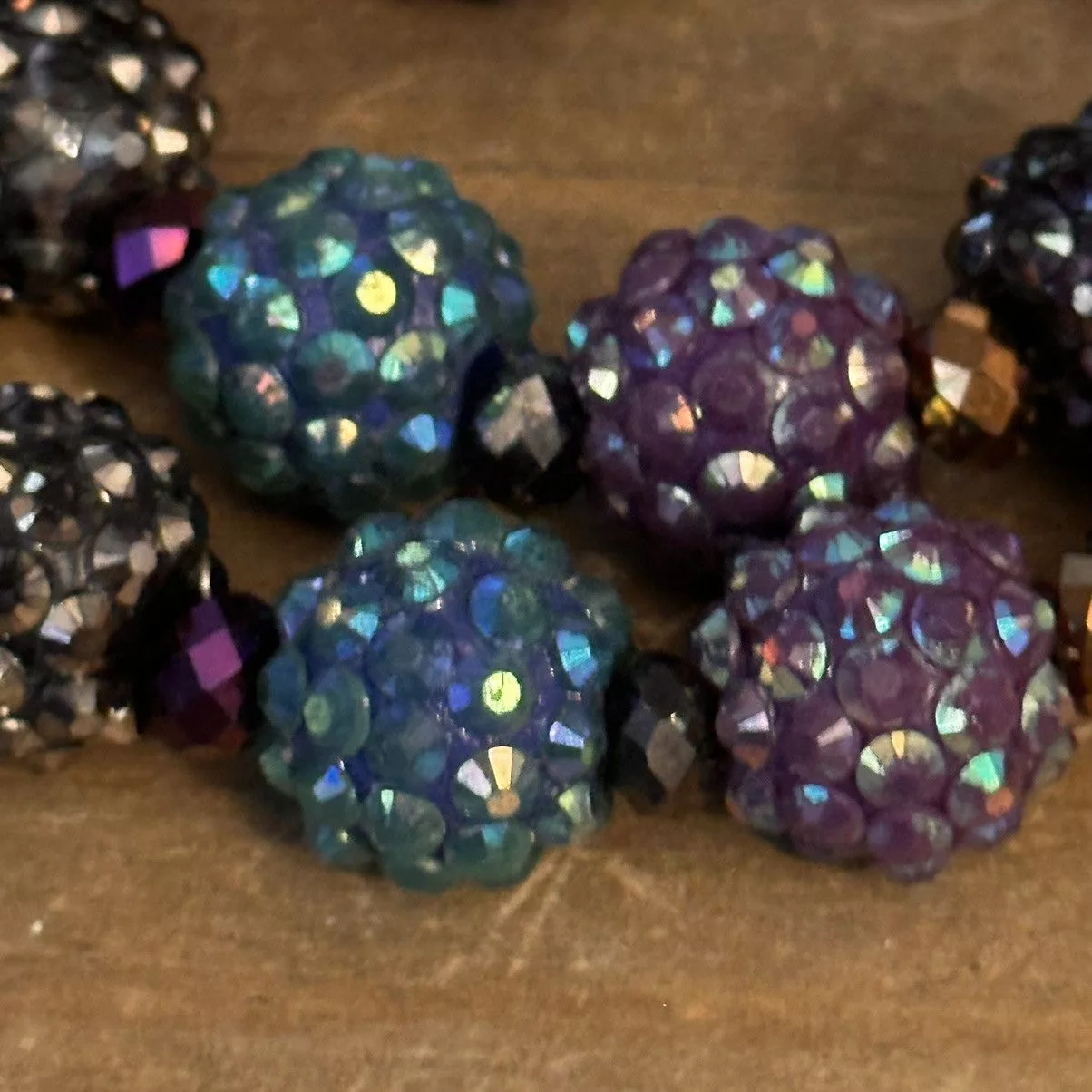 Other Bracelets Other Multicolor sparkly studded bead stretch bracelets