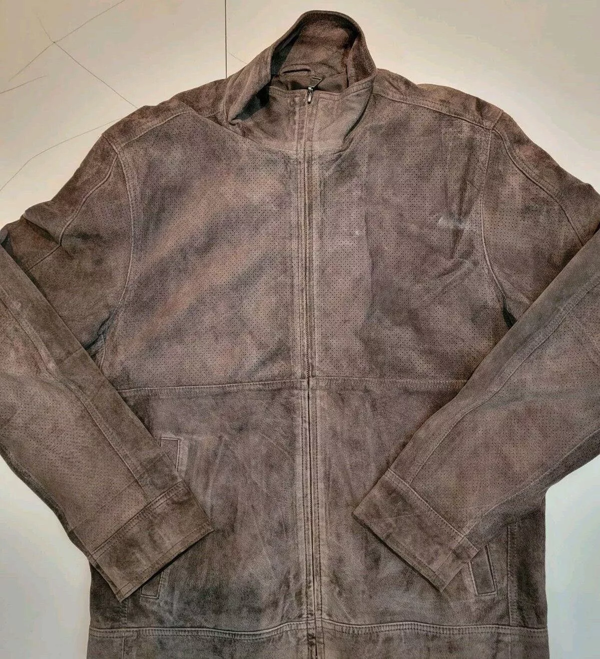 Calvin Klein Jackets Calvin Klein Leather Zipper Jacket Brown