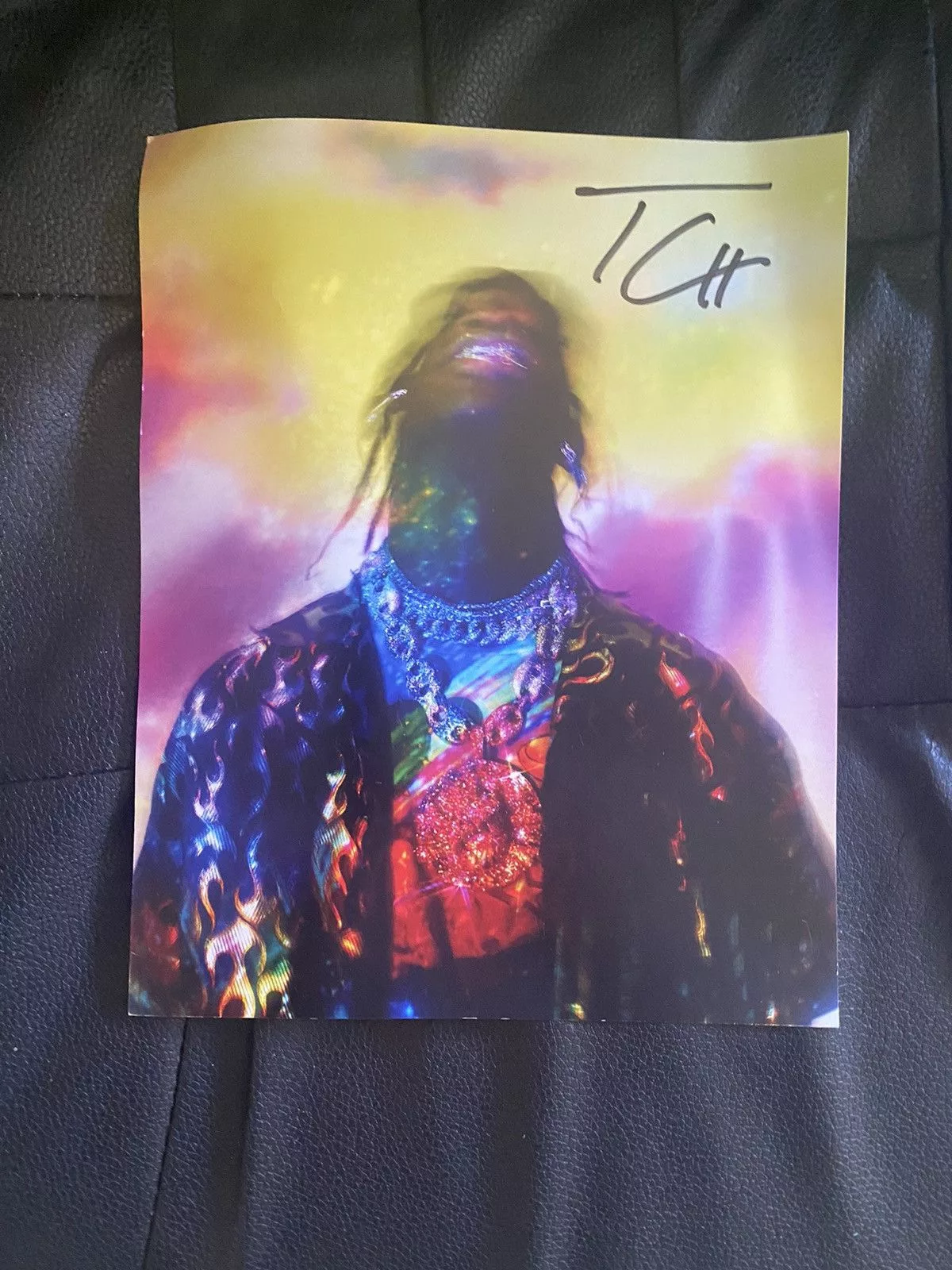 Travis Scott Miscellaneous 8x10 Autographed Travis Scott Lithograph Poster Multi