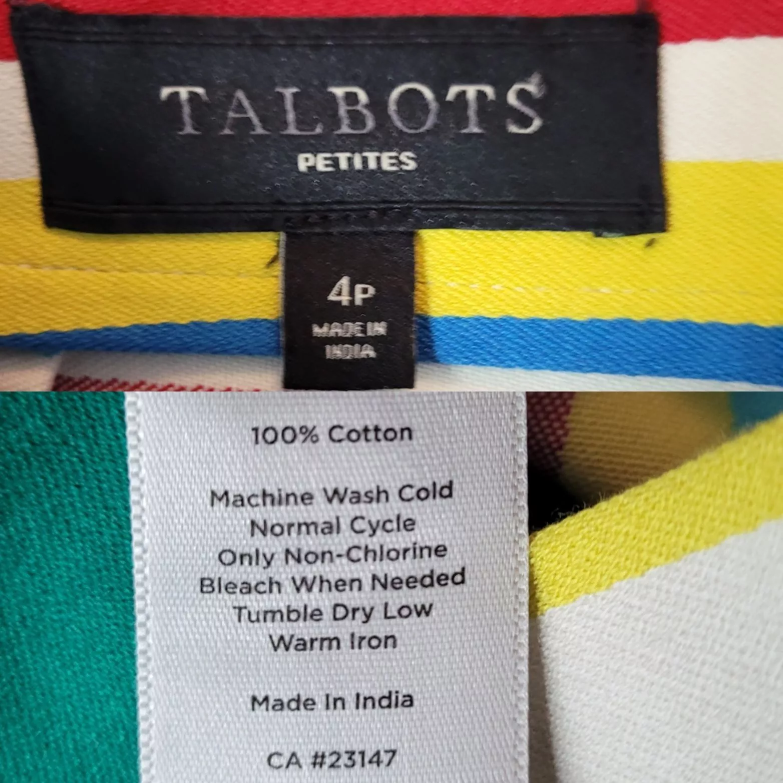 Talbots Mini Skirts Talbots Petites Pencil Skirt 4P Multicolor Rainbow Striped