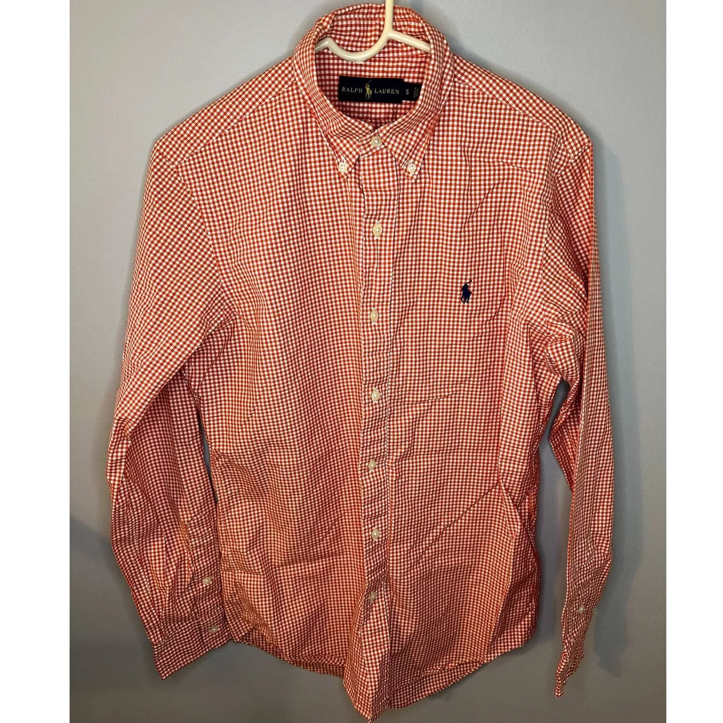 Ralph Lauren Shirts Button Ups Ralph Lauren Check Long Sleeve Button Down Shirt Orange S