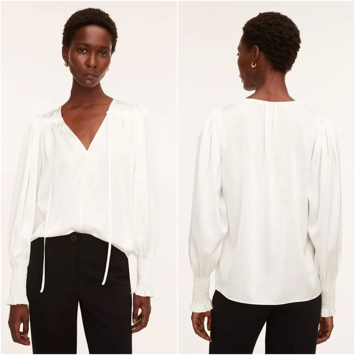 Rebecca Taylor Blouses NWT Rebecca Taylor Tie Front Blouse Top Milk White Long