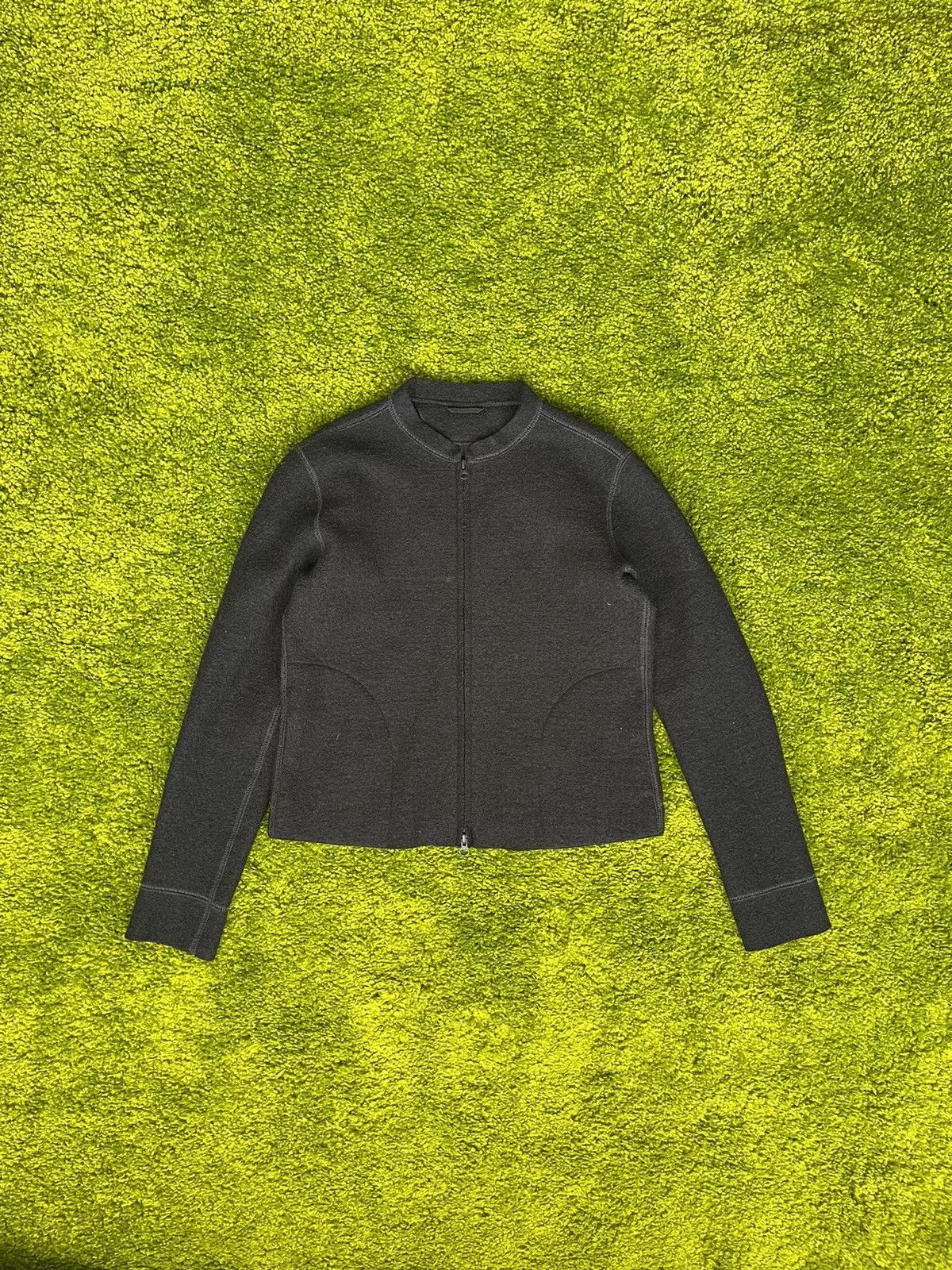 Aspesi Blazers Aspesi × Designer Alberto Aspesi avant garde wool zip jacket Black Avant-Garde