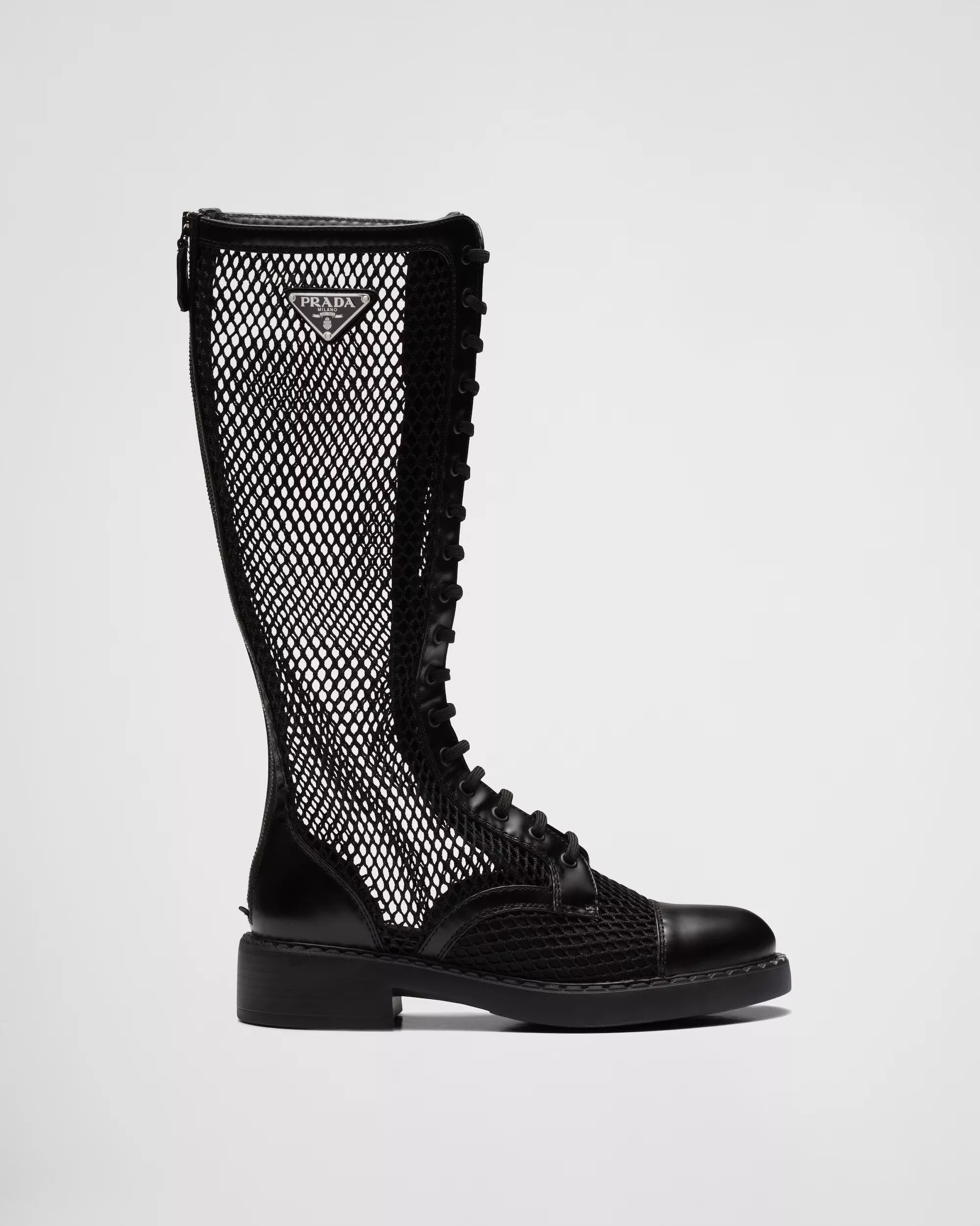 Prada Boots Prada Rete Rois Knee High Boots Black