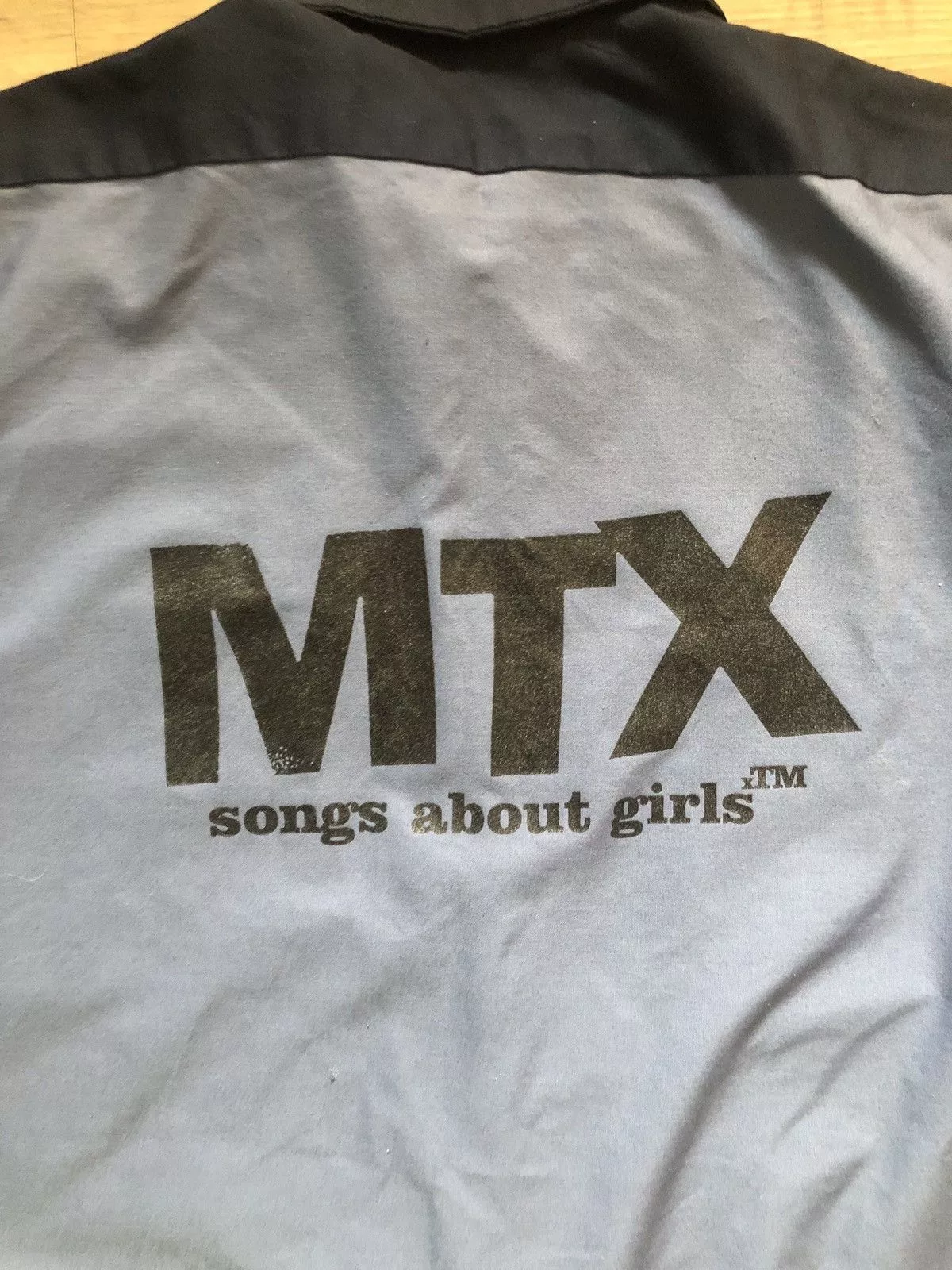 Band Tees Shirts Button Ups Band Tees × Vintage Mr. T Experience short sleeve work shirt Blue